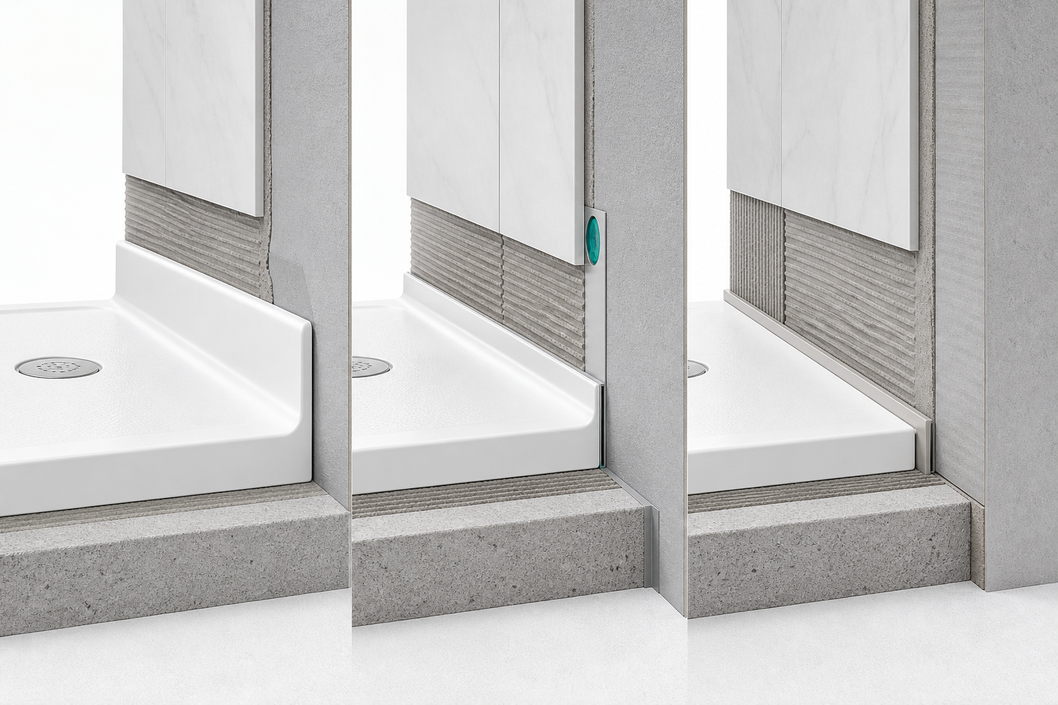 Shower Tray–Wall Junction: Upstand, Sealing Strip or Flat Edge?