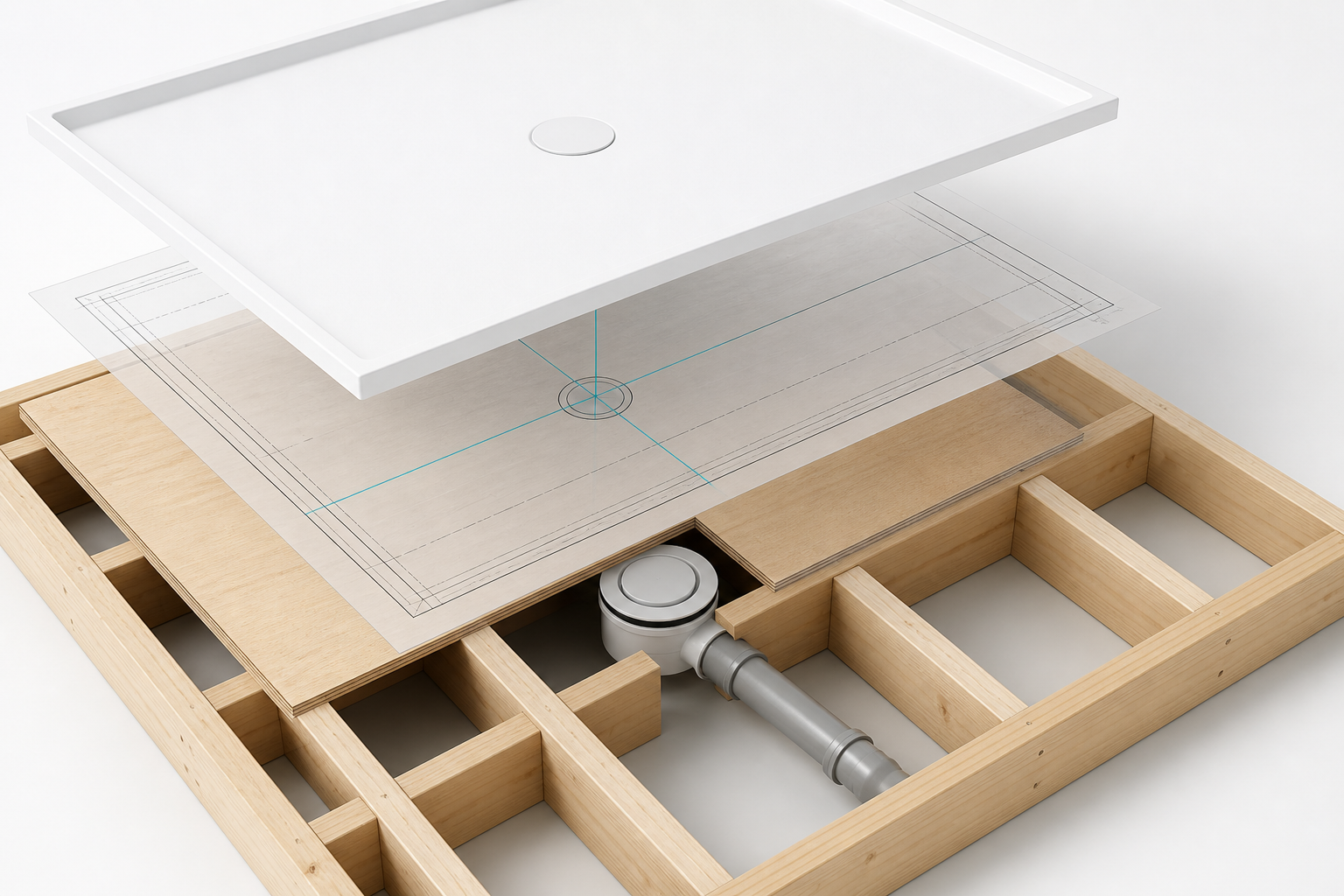 Low-Profile Shower Tray Over Joists: Coordinate the Opening Before Cutting