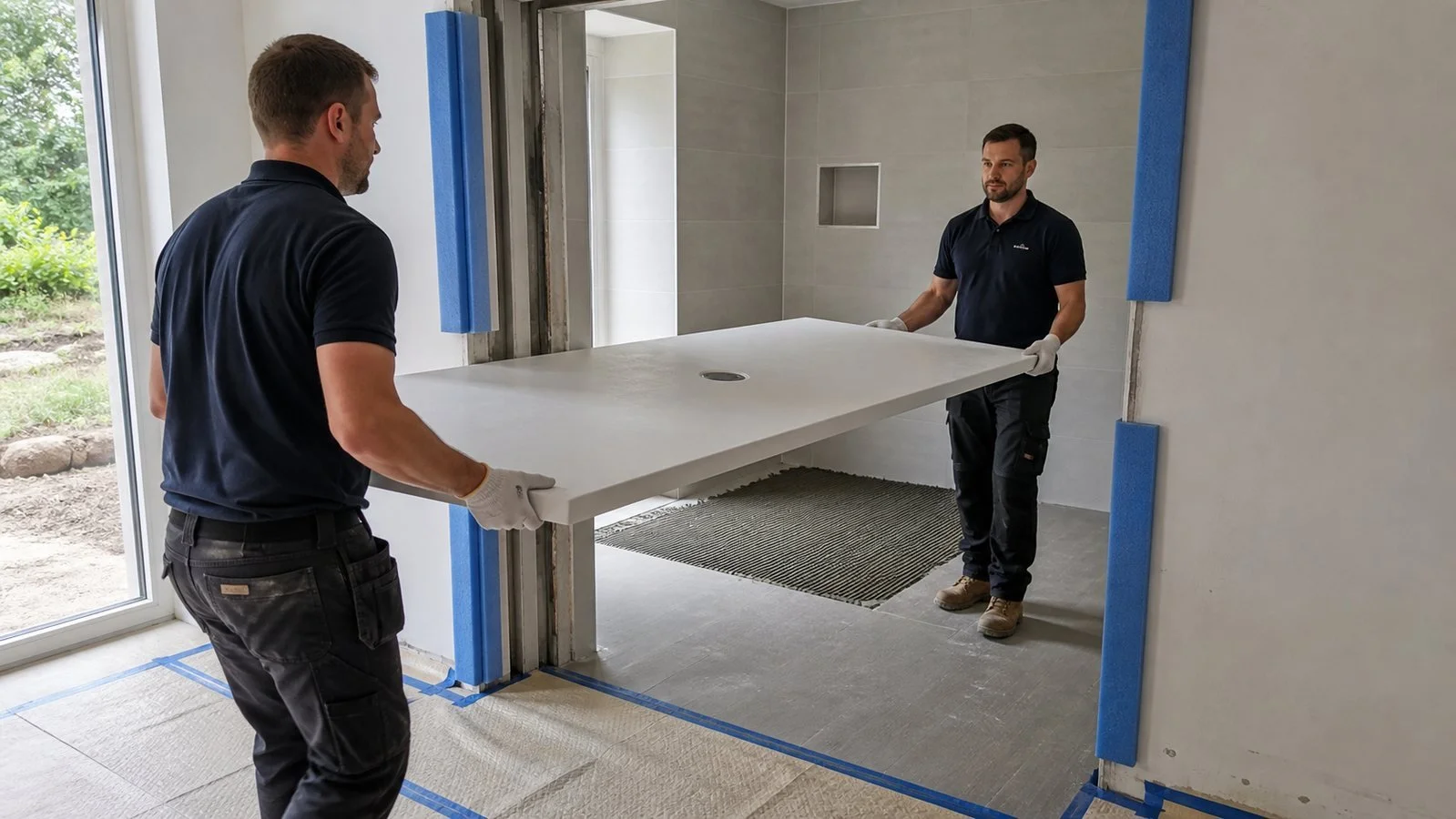 Large Shower Tray Handling: Dry-Fit the Route Before Lifting