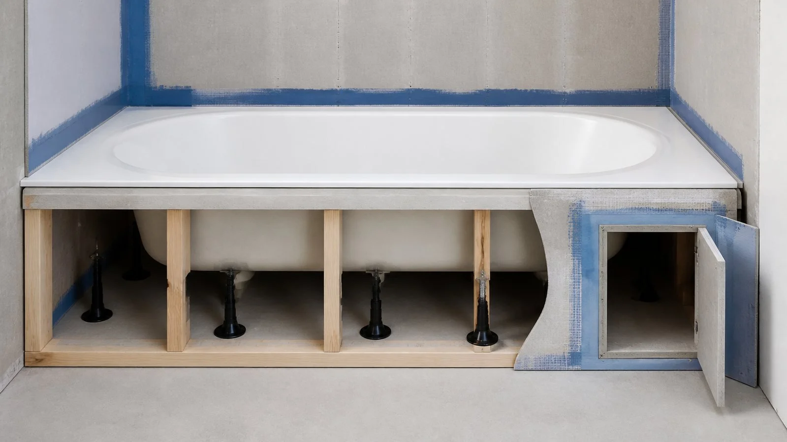 Built-In Bathtub Support: Define What Carries the Rim and Base
