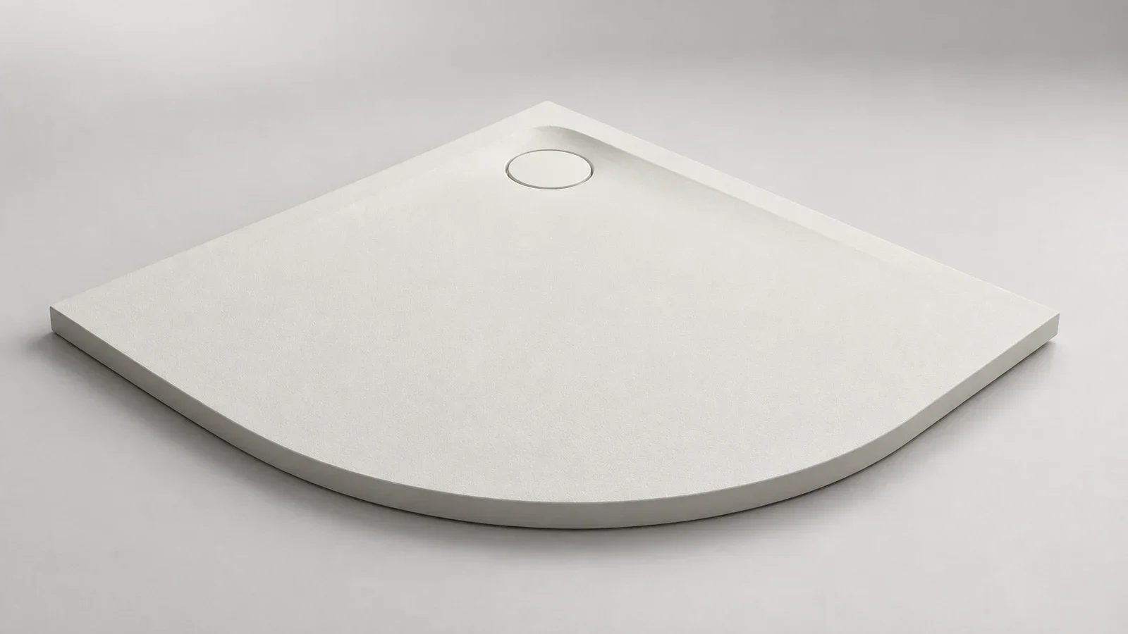 Wakebath low-profile textured quadrant shower tray presented against a neutral studio background