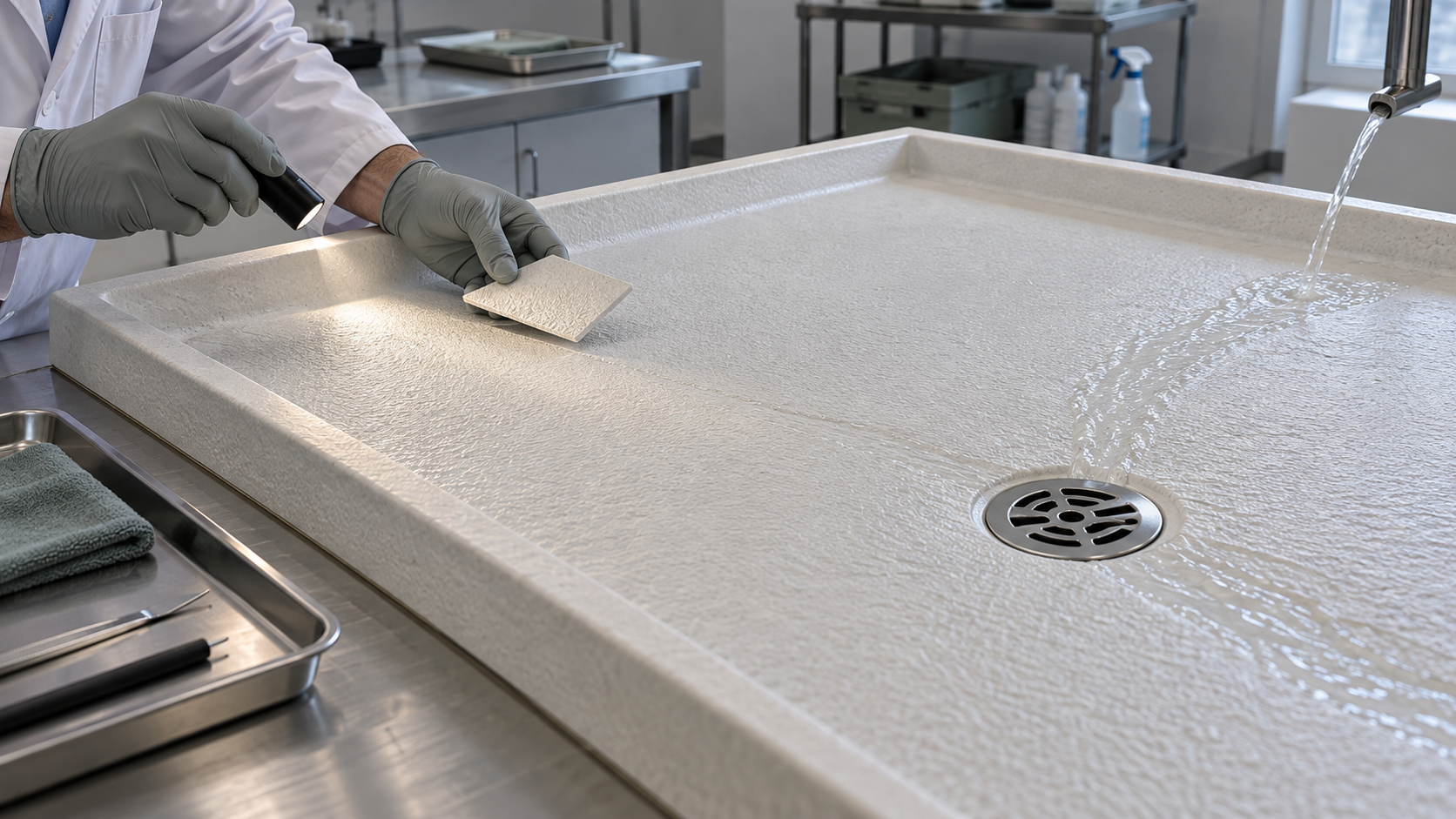 Textured Shower Tray Repair Approval: Recheck Colour, Texture, Drainage and Slip Claims