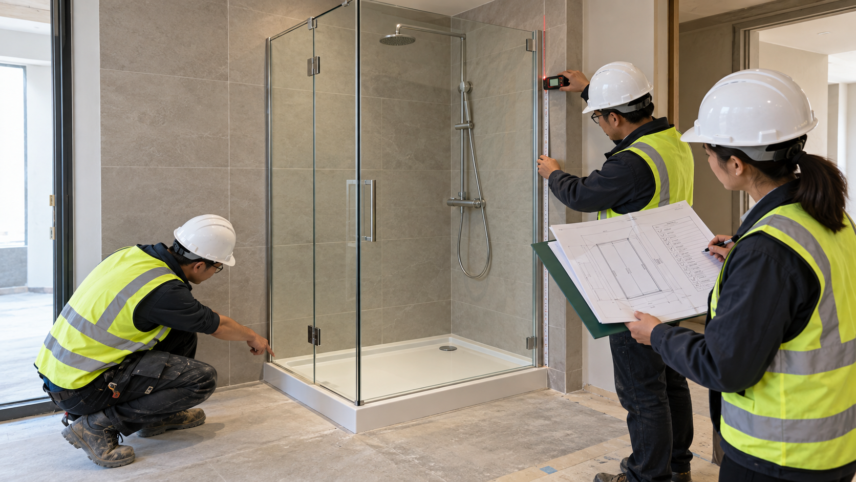 Project Mock-Up Approval for Shower Enclosures: Lock Glass, Hardware, Seals and Installation Interfaces