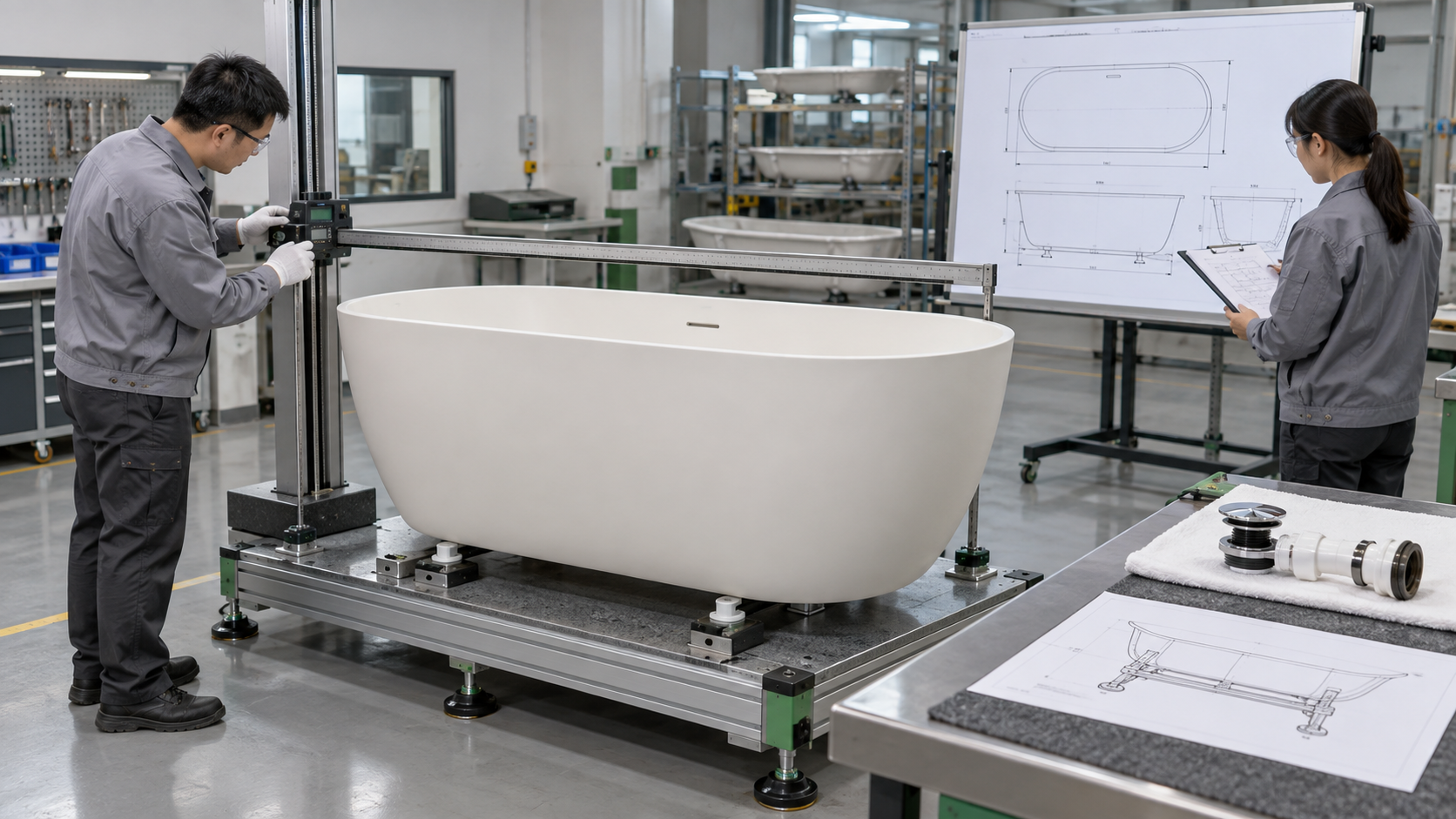 Bathtub First-Article Inspection: Check Dimensions, Support, Waste and Surface Before Production