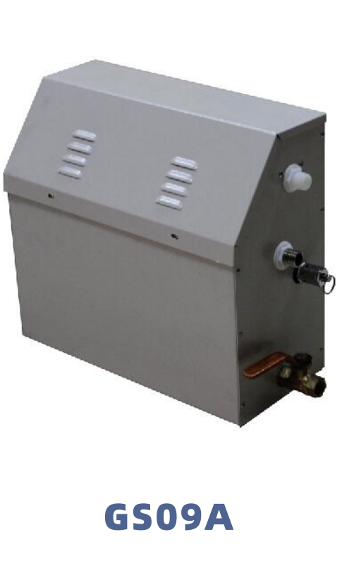 A gray industrial or technical equipment box with ventilation panels on top and various connectors on the side, labeled 'GS09A' at the bottom.