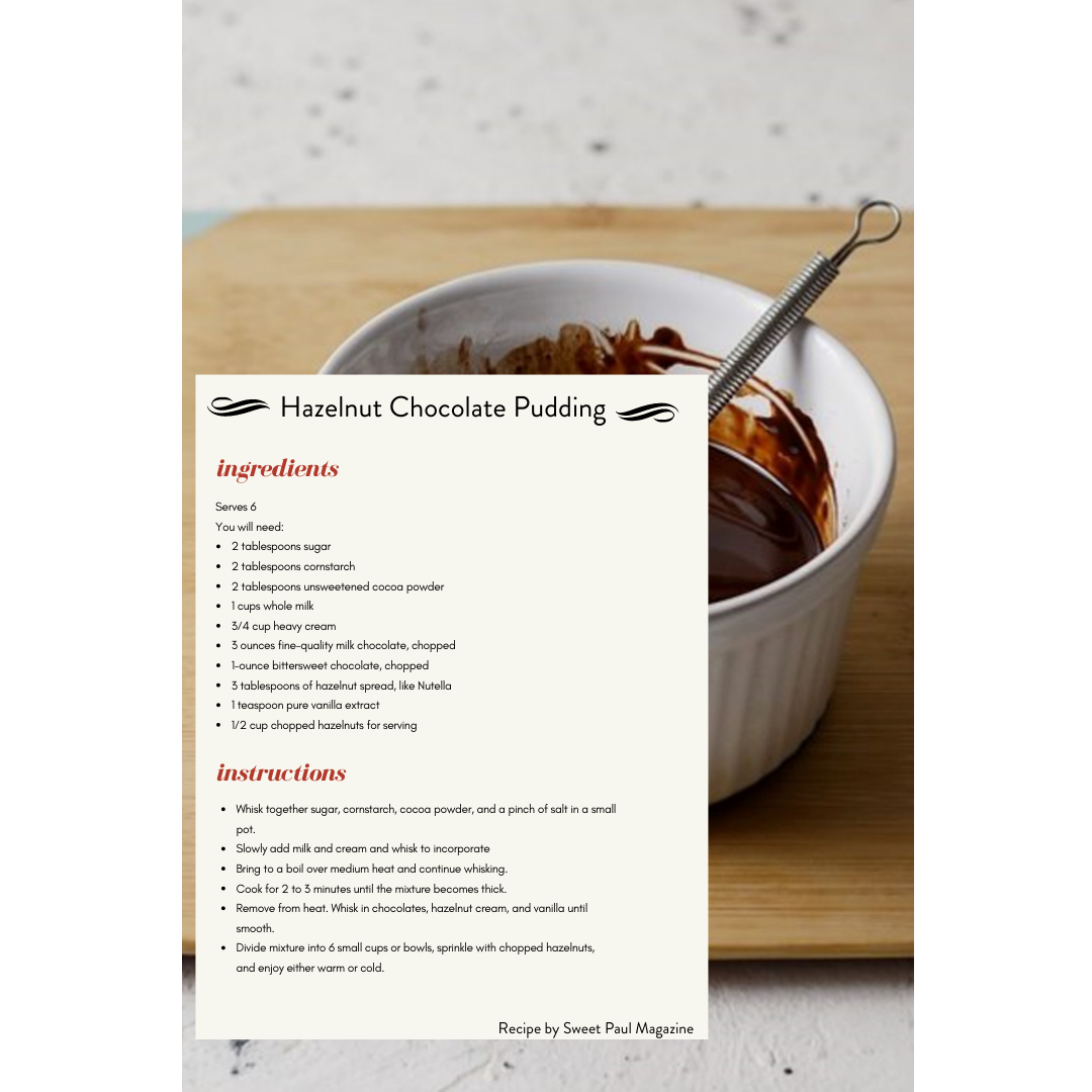Hazelnut Chocolate Pudding - Nutella Time! — Get Lost in Italy