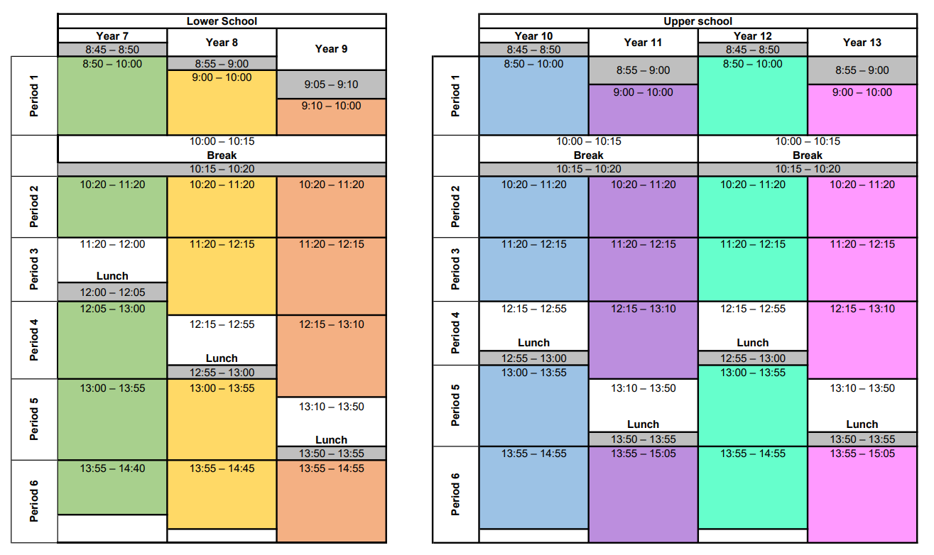 Term Dates and The Daily Schedule — King Edward VII School