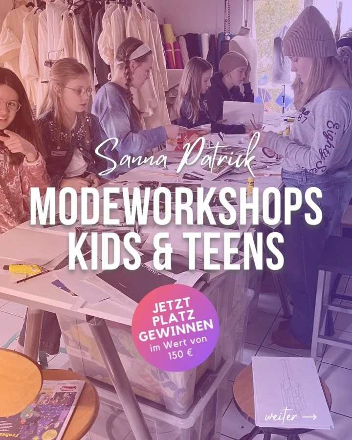 [Gewinnspiel/Anzeige] Du hast ein kreatives Kind oder modebegeisterten Teenager daheim? 🪡👚✍️ Zusammen mit dem Designerpaar @sanna.patrick verlosen wir einen Platz in ihrem Atelier-Workshop &raquo;Mode-Illustration&laquo; f&uuml;r 10- bis 16-J&auml;