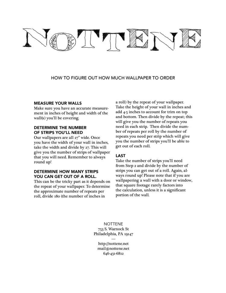 How to Measure Wallpaper: Not sure how to figure it out? Here is a handy sheet for that. 
