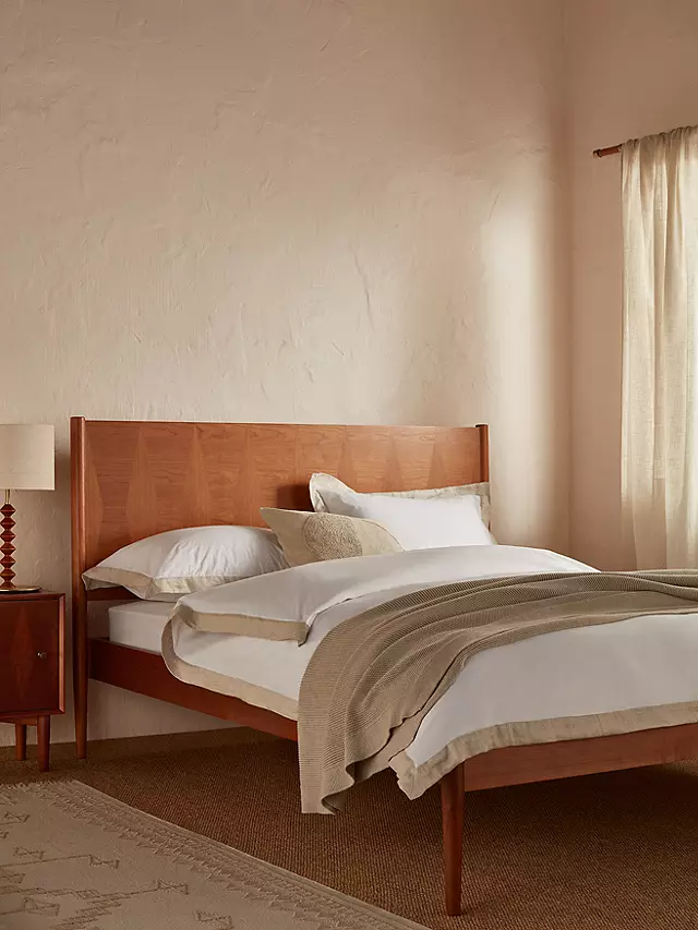 John LewisMarquetry Wood Bed Frame, Double, Natural.png