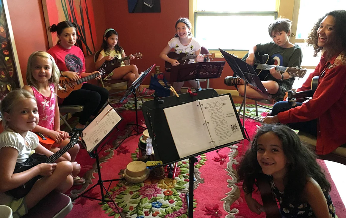 Student practicing music at Miss Leticia Music School near Pelham Massachusetts