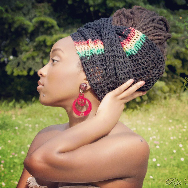 Go on: http://www.facebook.com/pages/QueenI-Sheba-Arts/169047659792618  to buy this beautiful headwraps. #headwrap #queenishebaarts #arts #crochet #crochets #rasta #rastafari #locs #empress #bobo #boboshanti #selassie #Rastawoman #blackwoman #afrocen