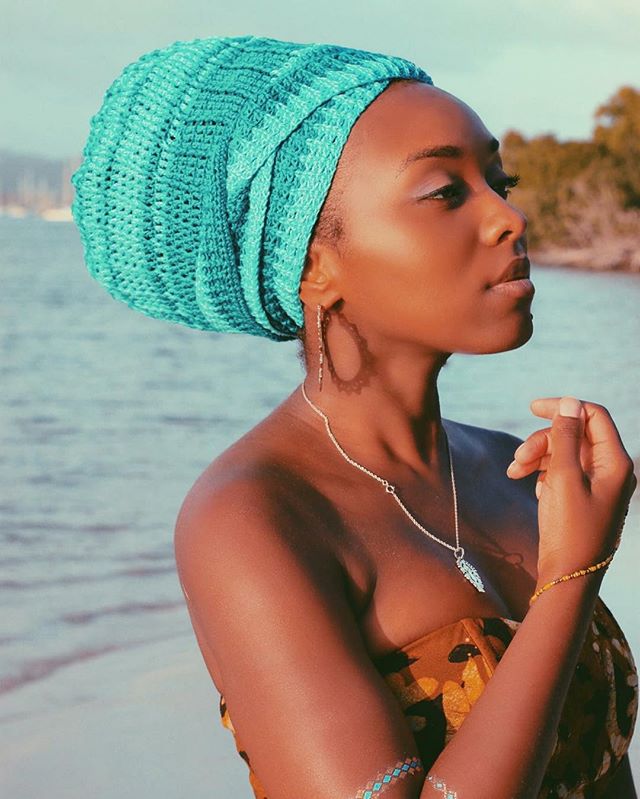 Ocean Headwrap. 🌊
Model : @lionessofjudah 
By Queeni Sheba Arts.

#crochet #headwrap #ocean #blackwoman #blackqueen #handmade #hook #rasta #rasfafari #afro #locs #iamaqueen #darkskinbaddies #lioness #paradise #WestIndies #locnation #landscape #melan