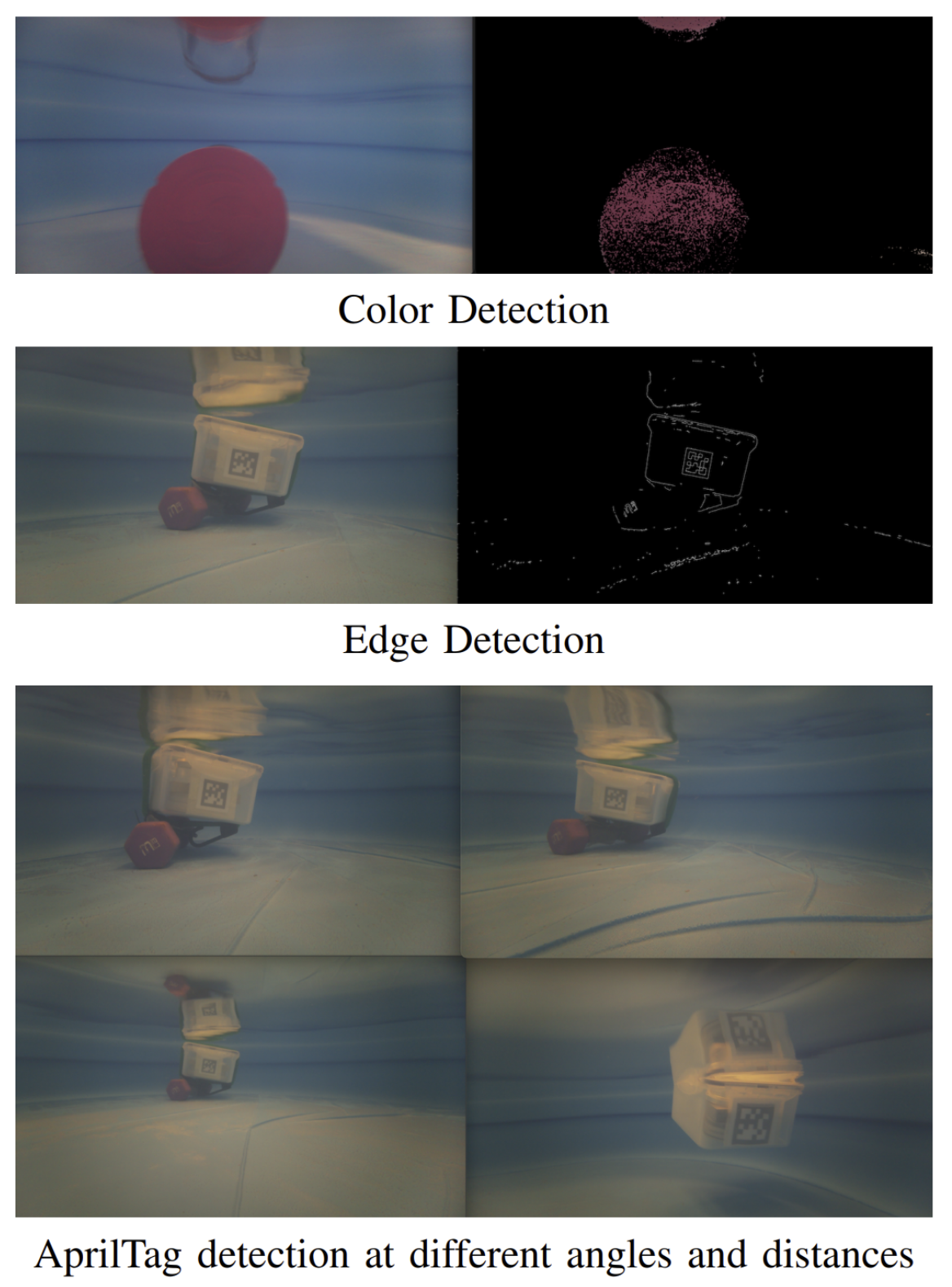 Performance of vision modules underwater