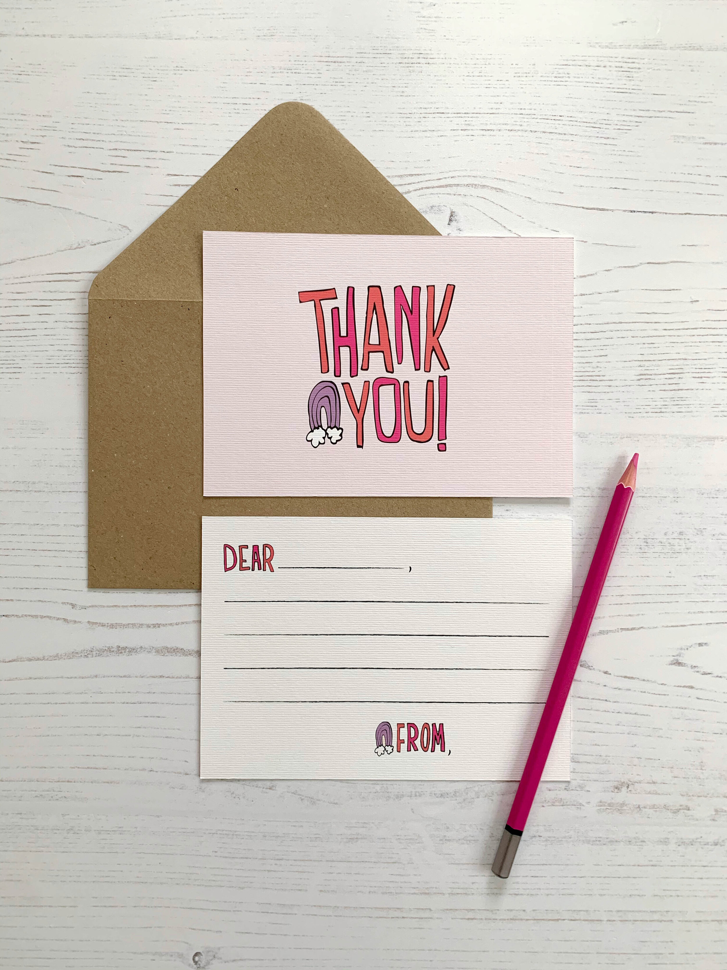 Rainbow Thank You notes