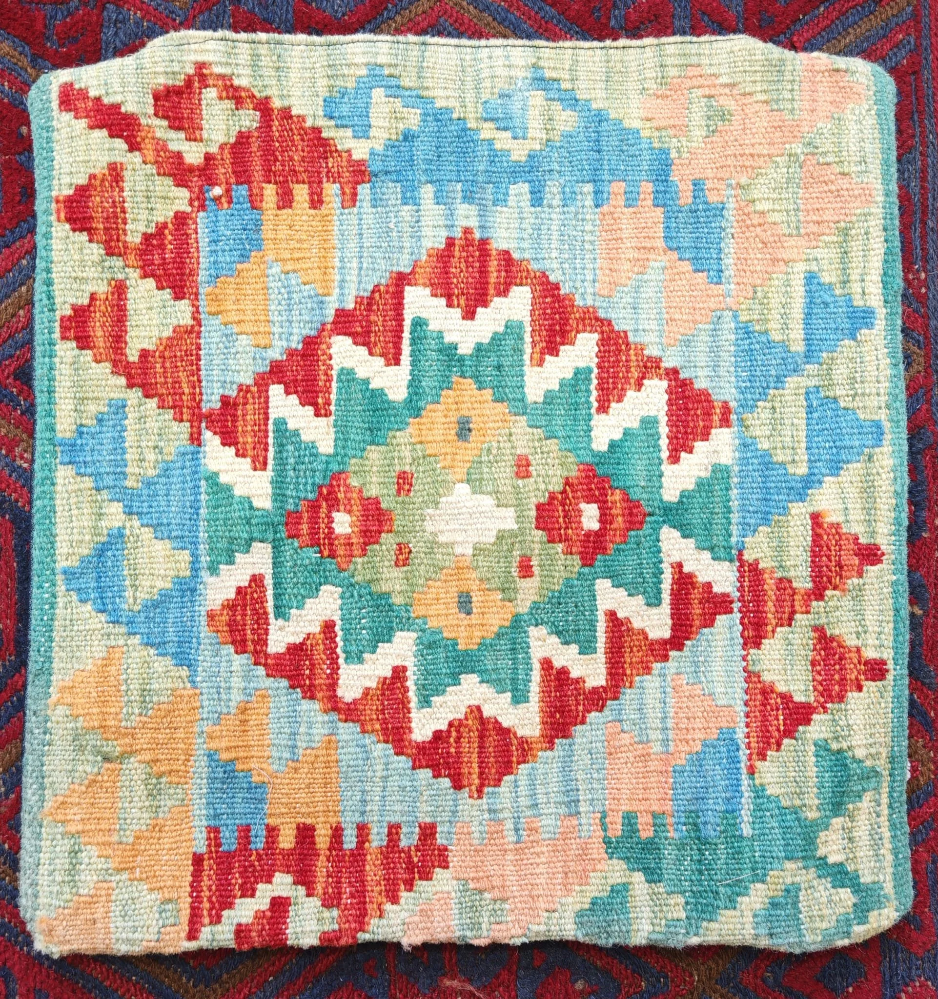 Oriental colourful  woollen cushion 5