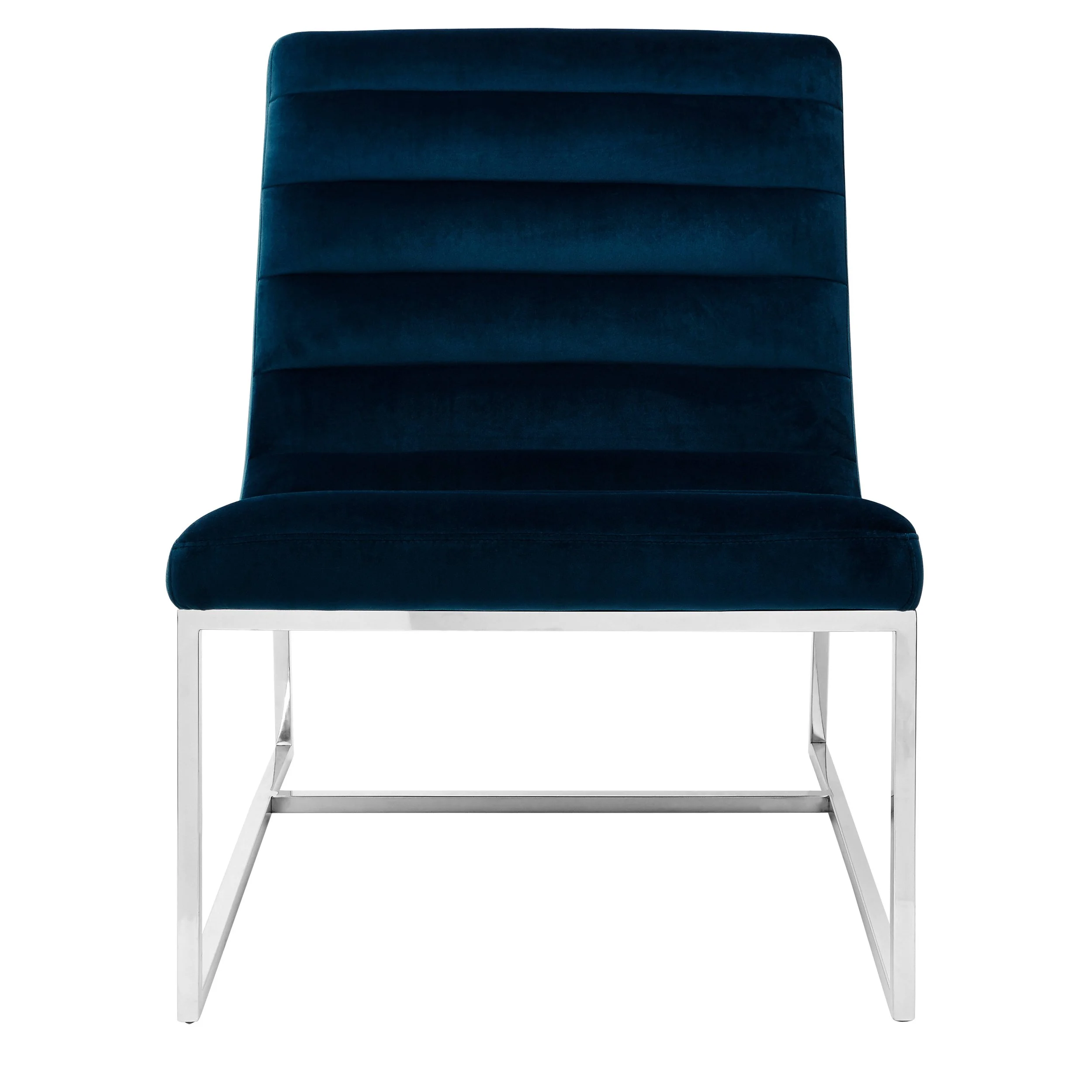 Genova Midnight Velvet Curved Cocktail Armchair