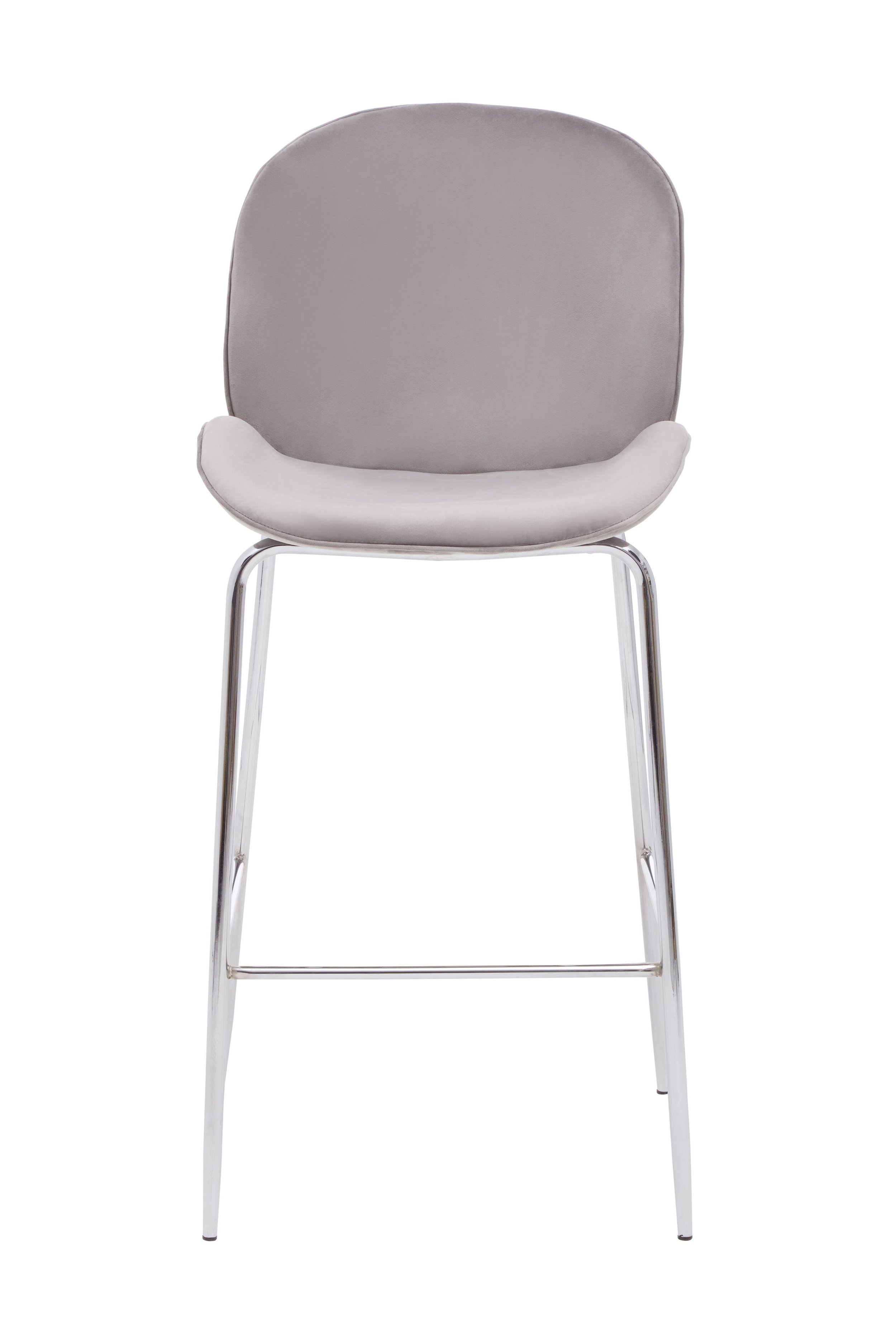Pisa Mink Velvet Chrome Finish Bar Chair