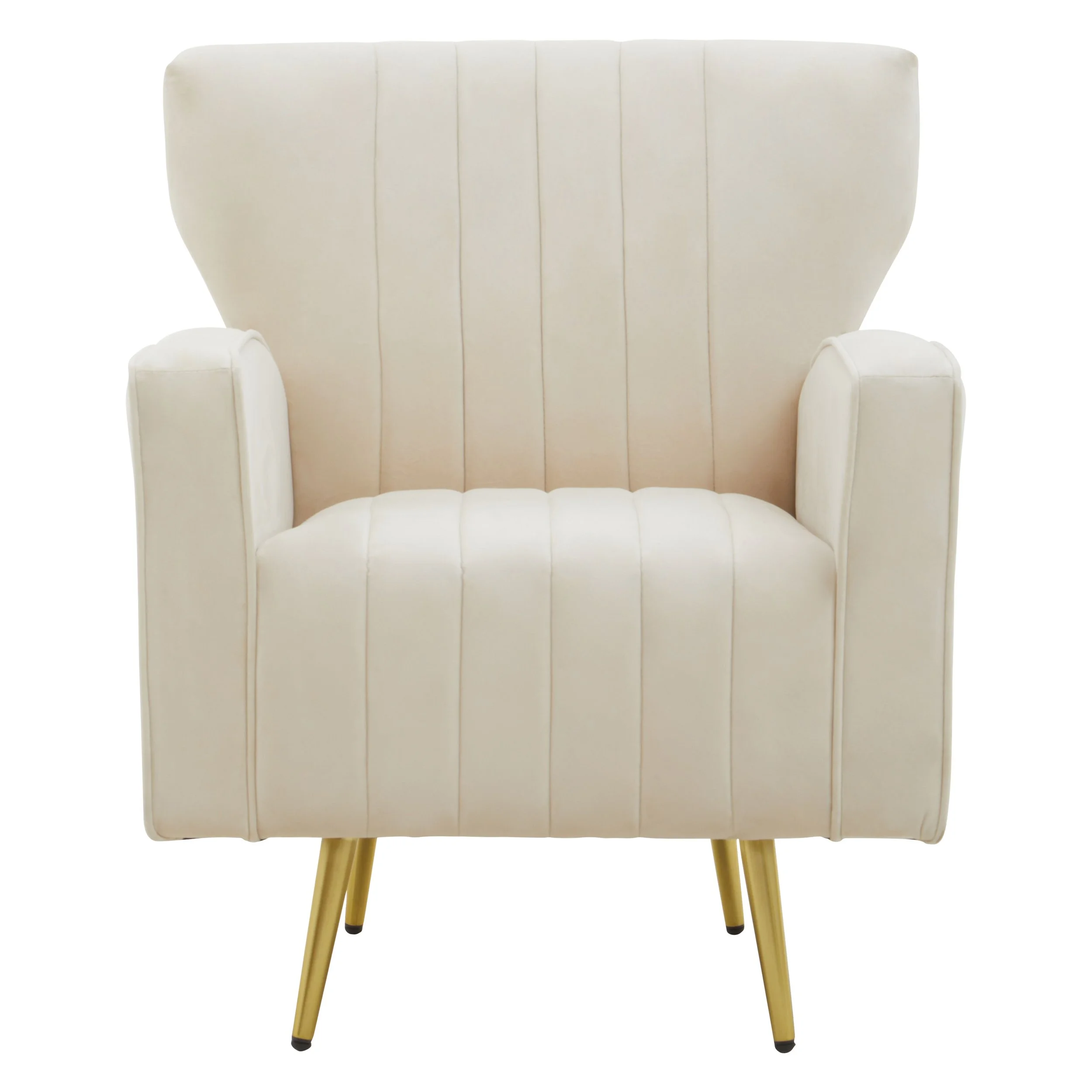 Berlin Hayley Natural Velvet Armchair