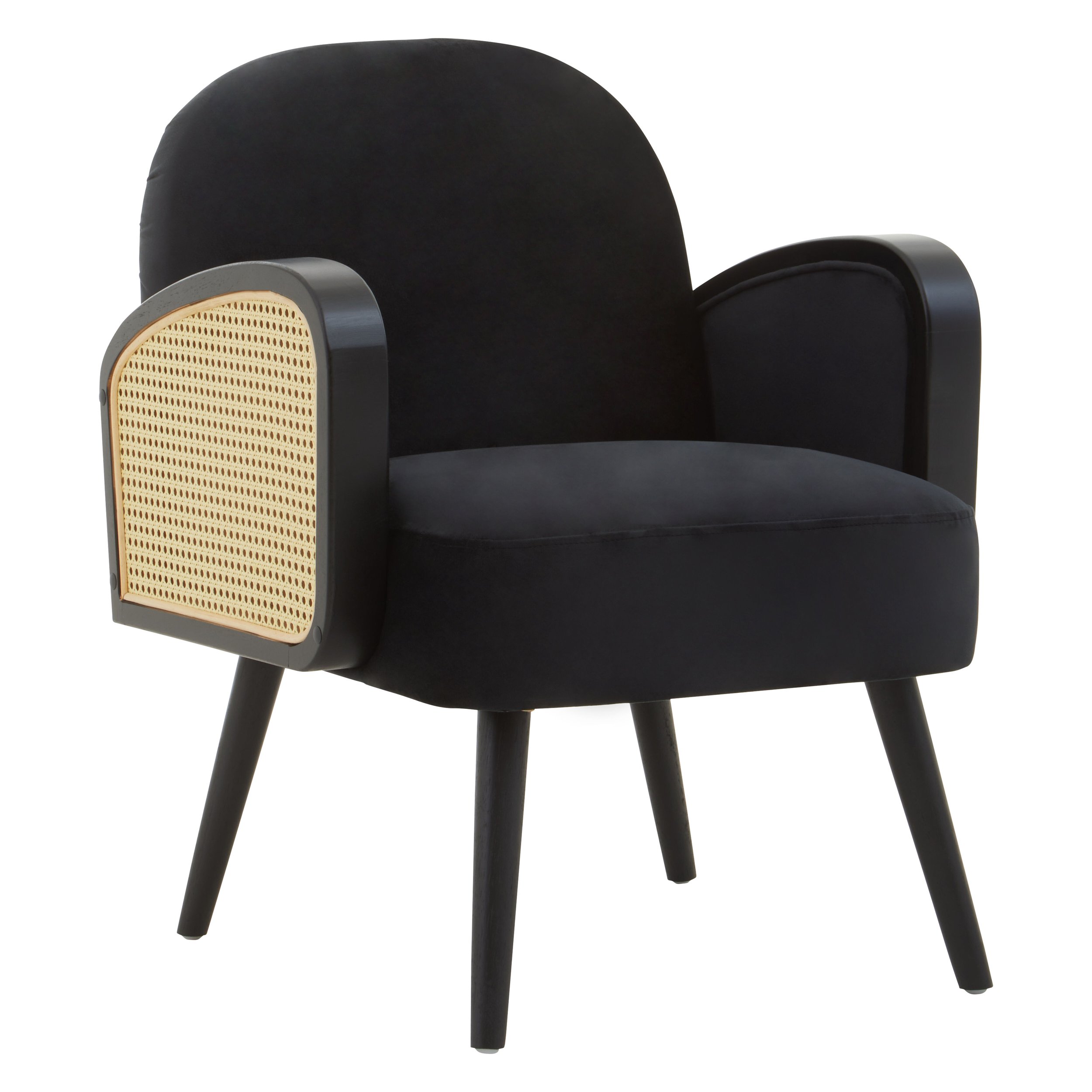 Tuscany Black Velvet Armchair