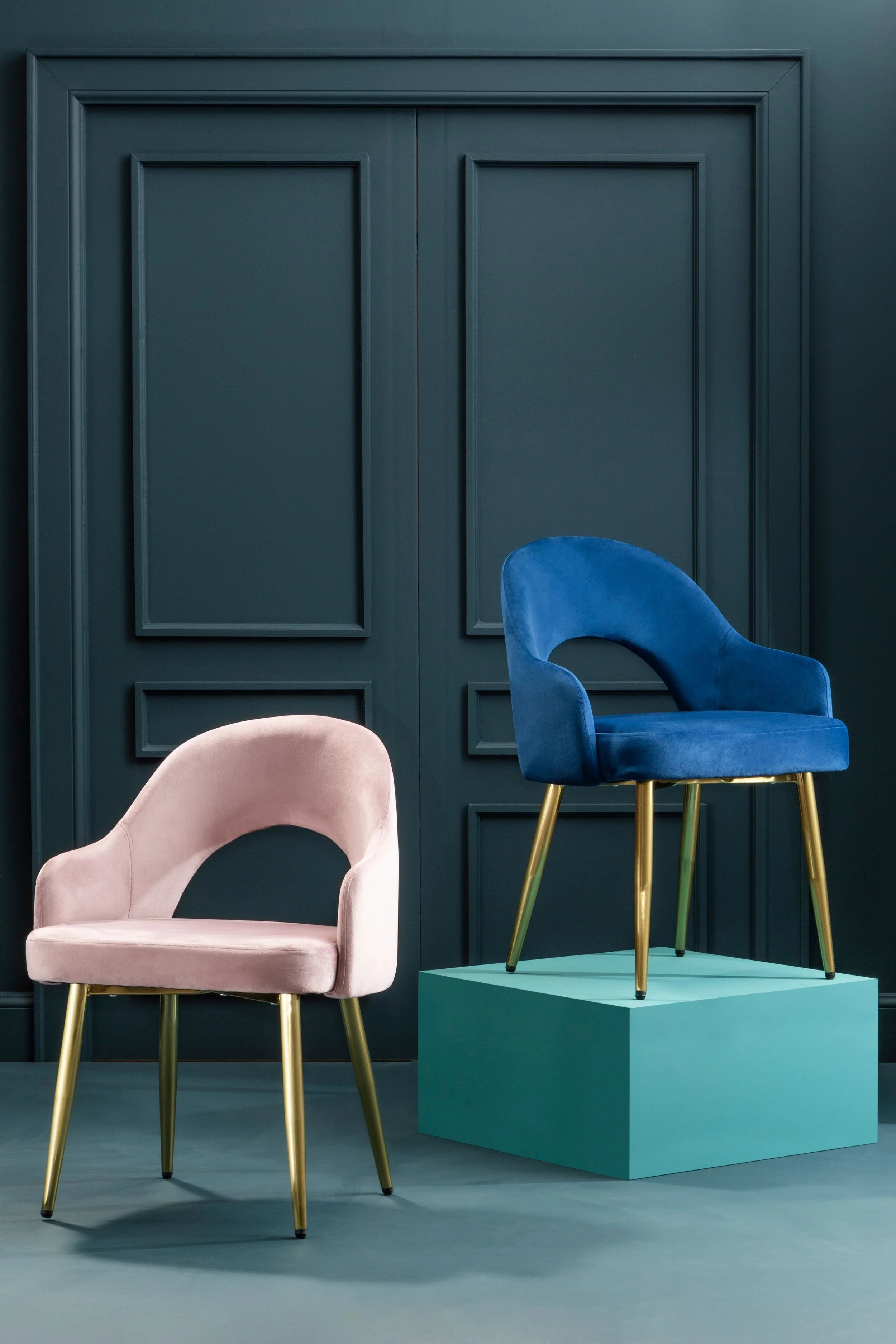 Barcelloma Midnight Velvet Dining Chair