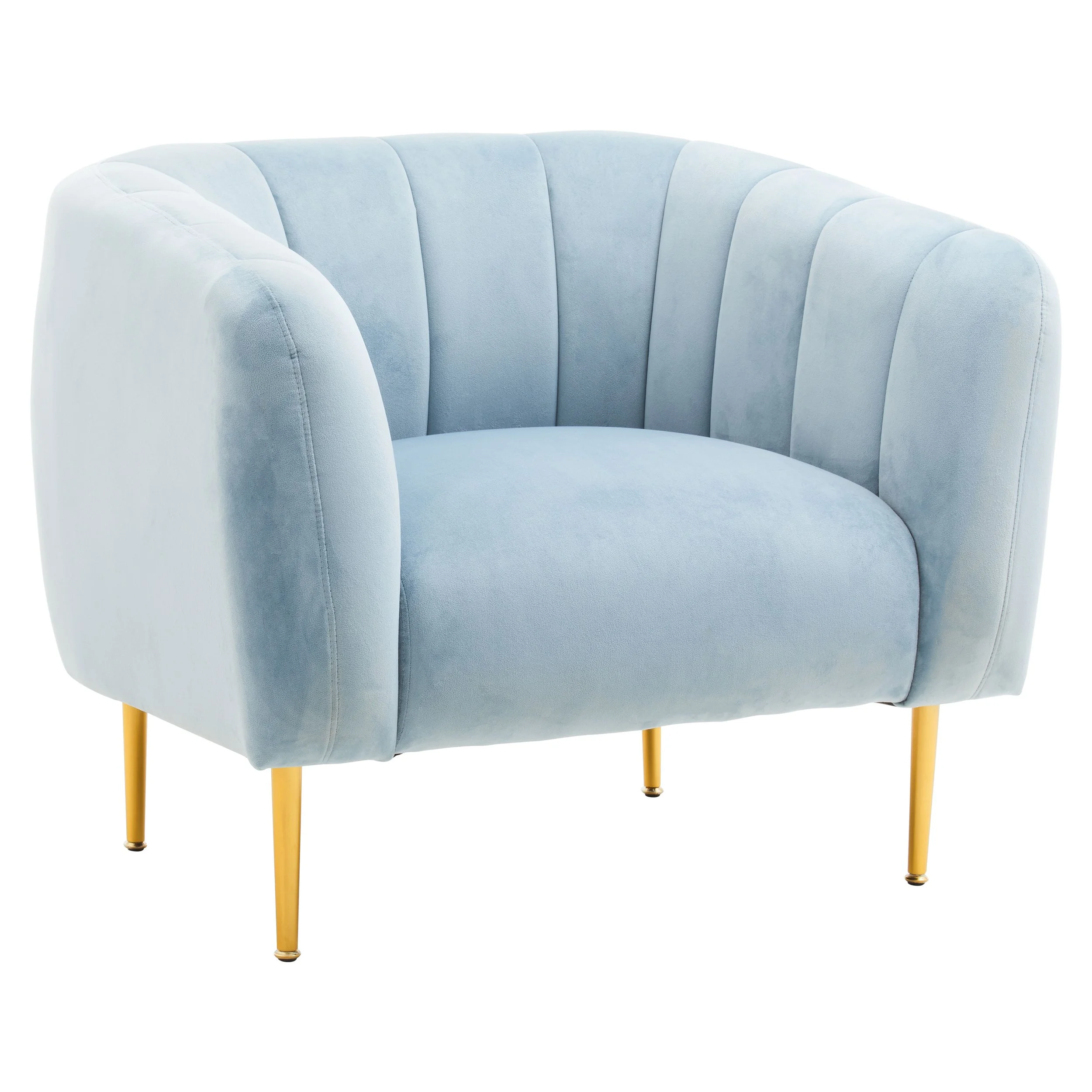Bologna Blue Velvet Armchair