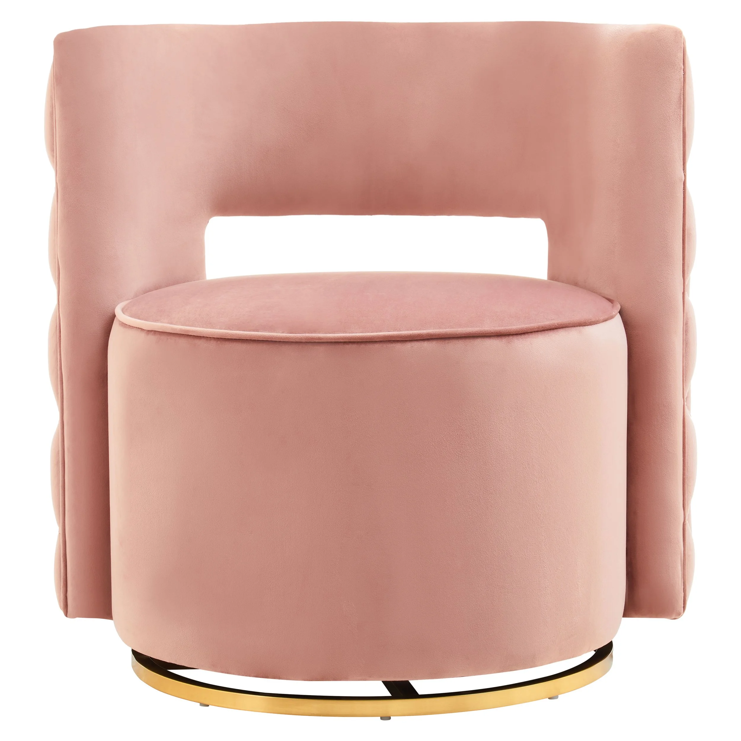 Rio Pink Velvet Swivel Armchair
