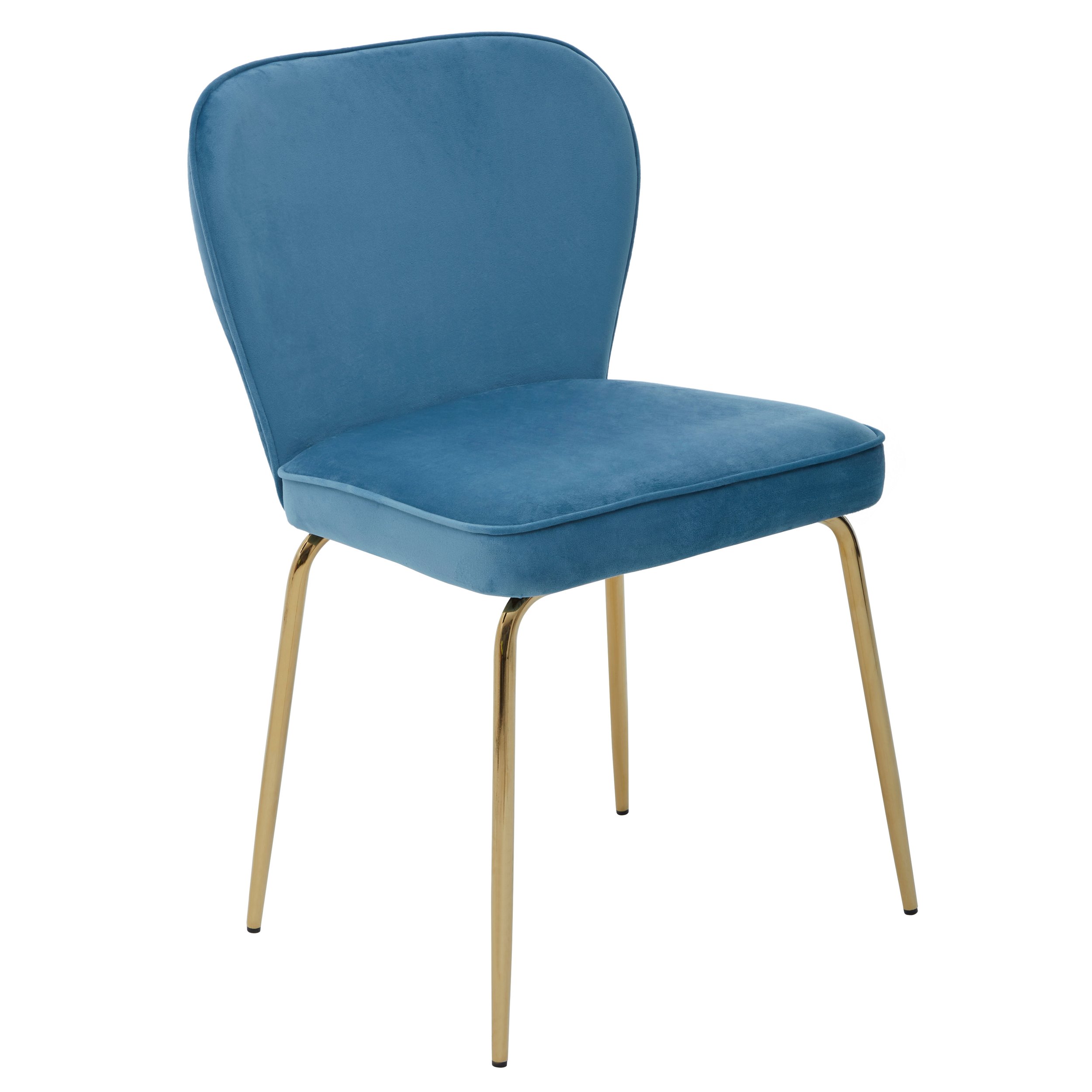 Pisa  Blue Velvet Tapered Back Dining Chair