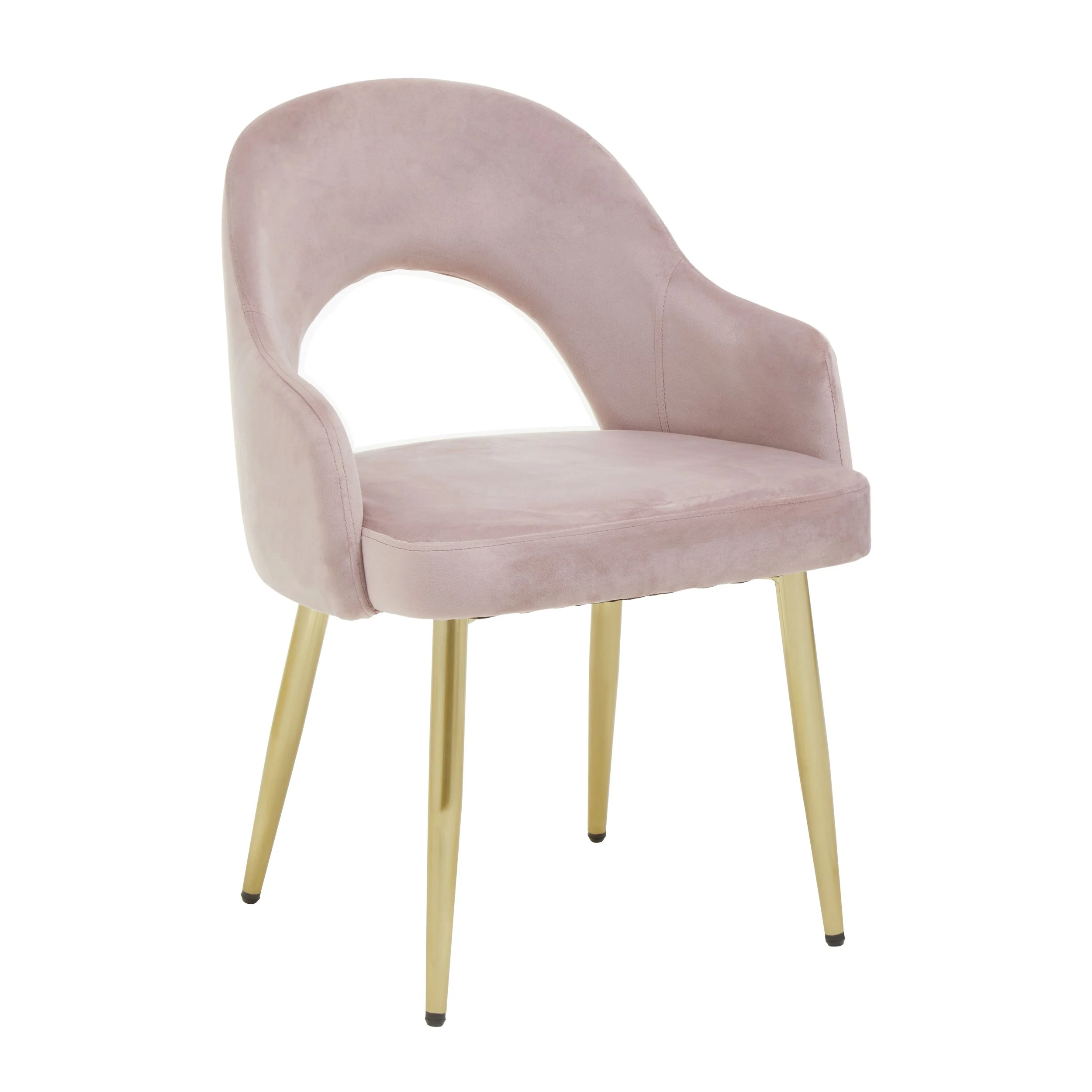 Barcellona Dusky Pink Velvet Dining Chair