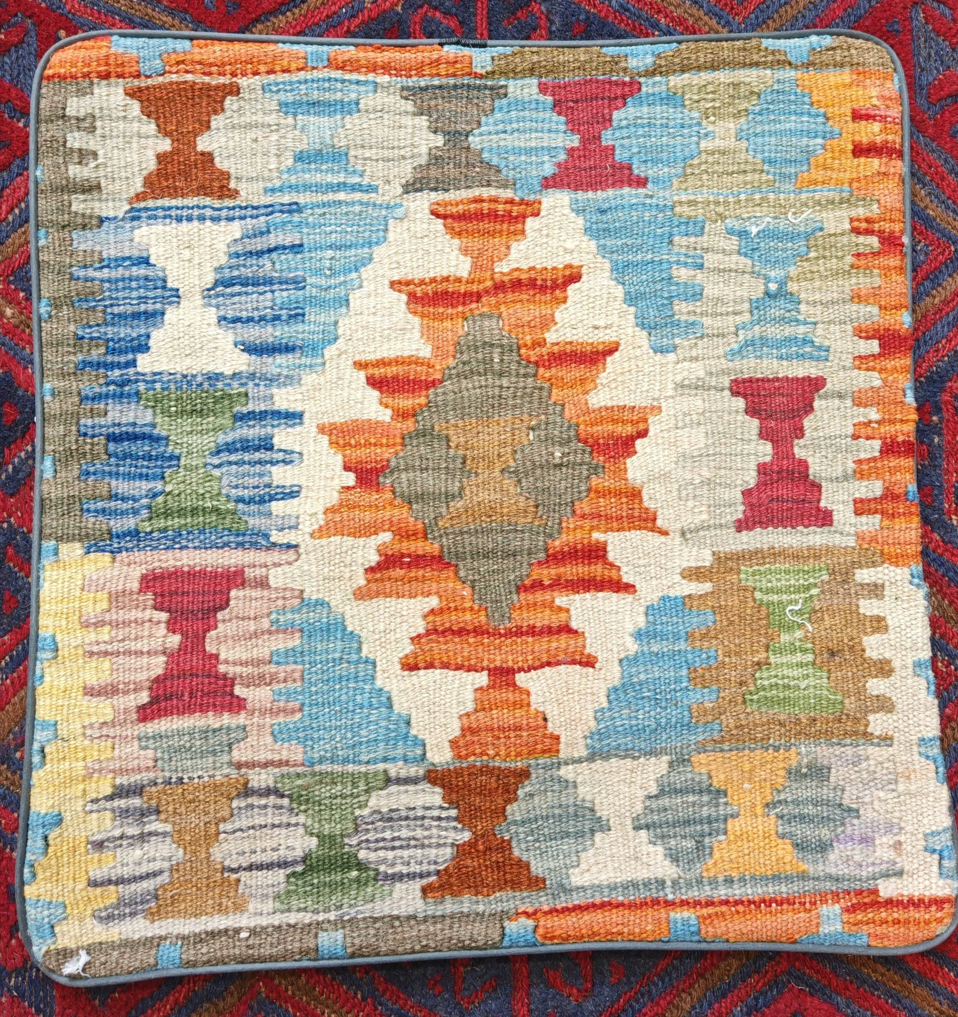 Oriental colourful  woollen cushion 6