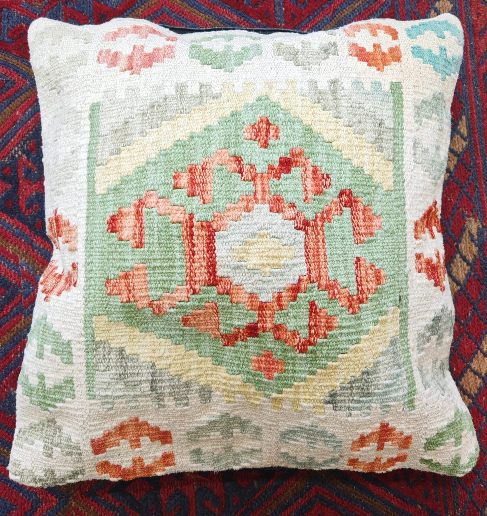 Oriental colourful  woollen cushion 11
