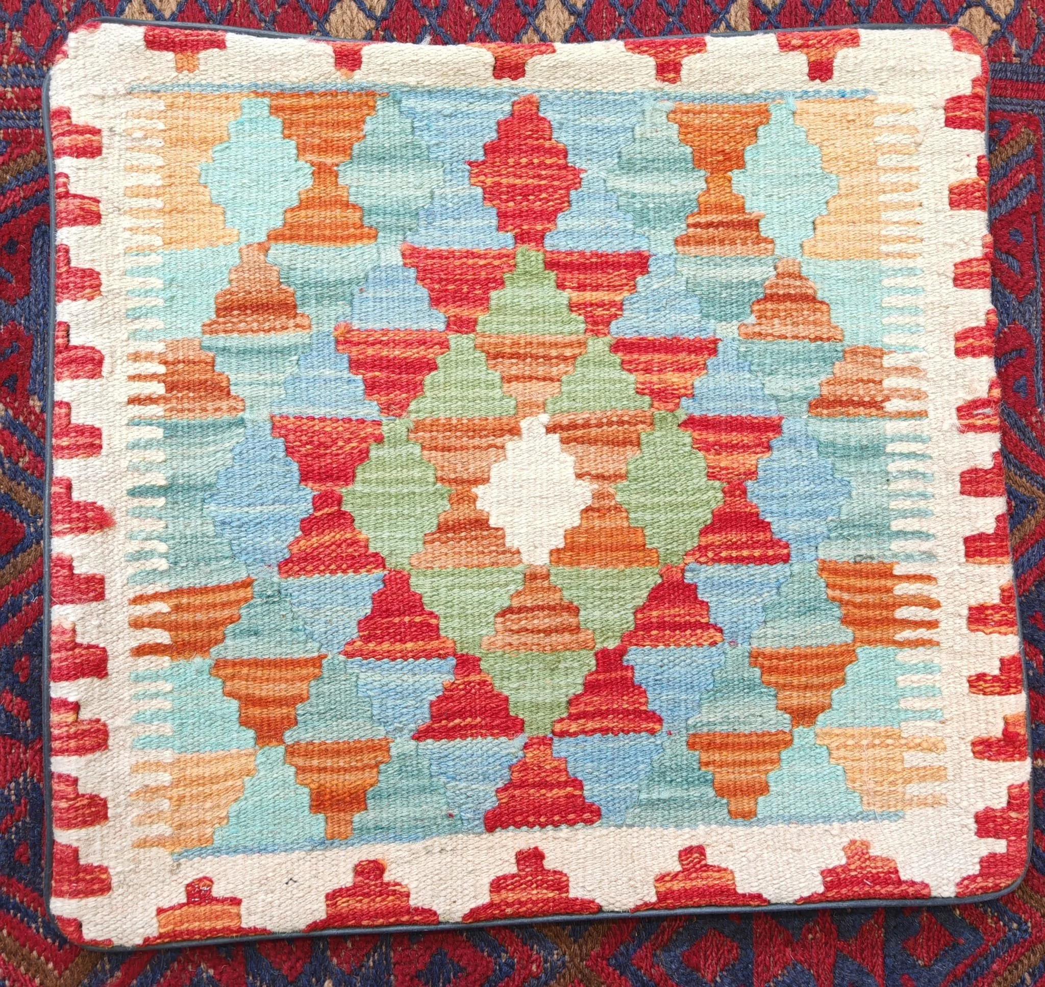 Oriental colourful  woollen cushion 7