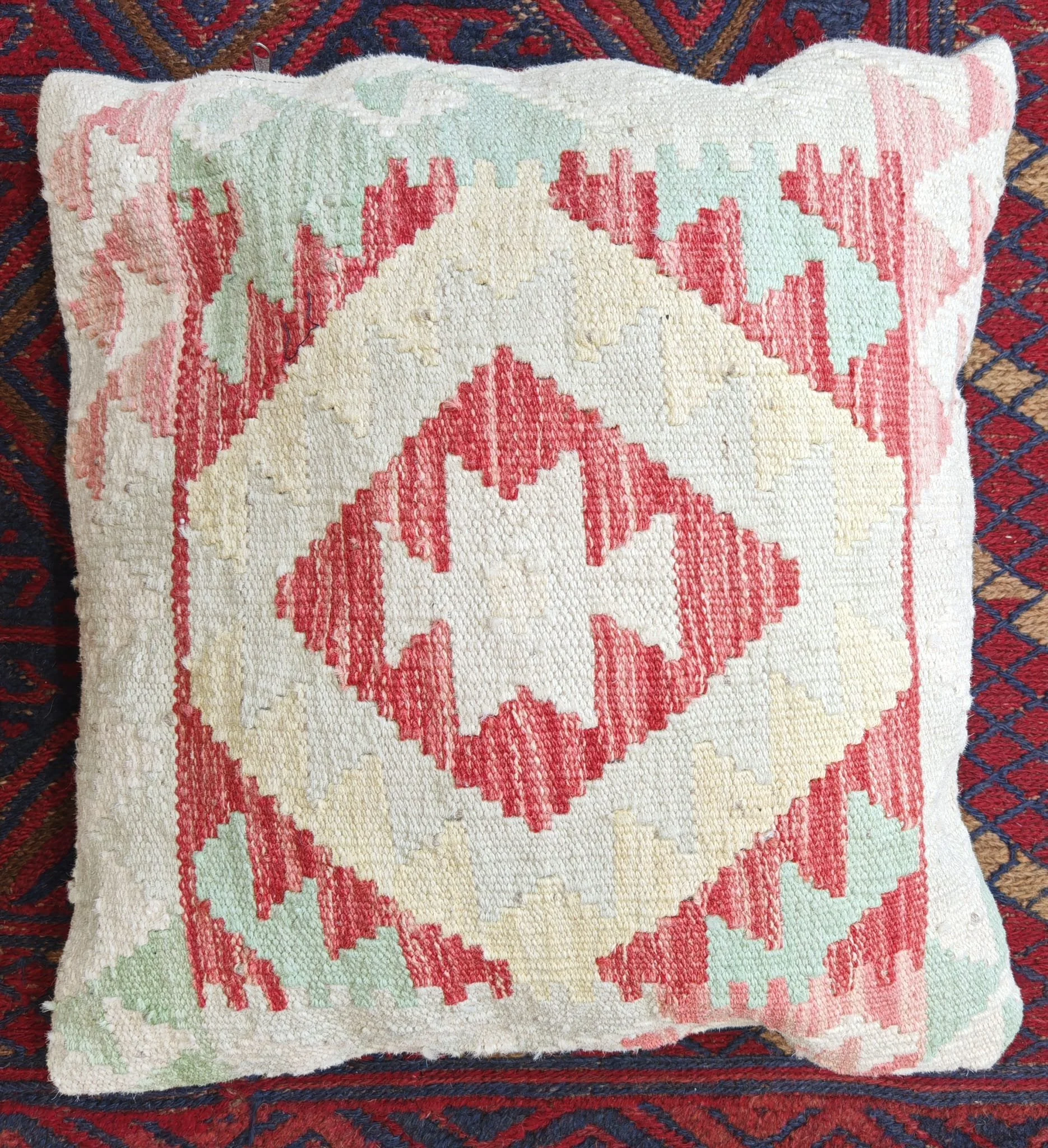 Oriental colourful  woollen cushion 9