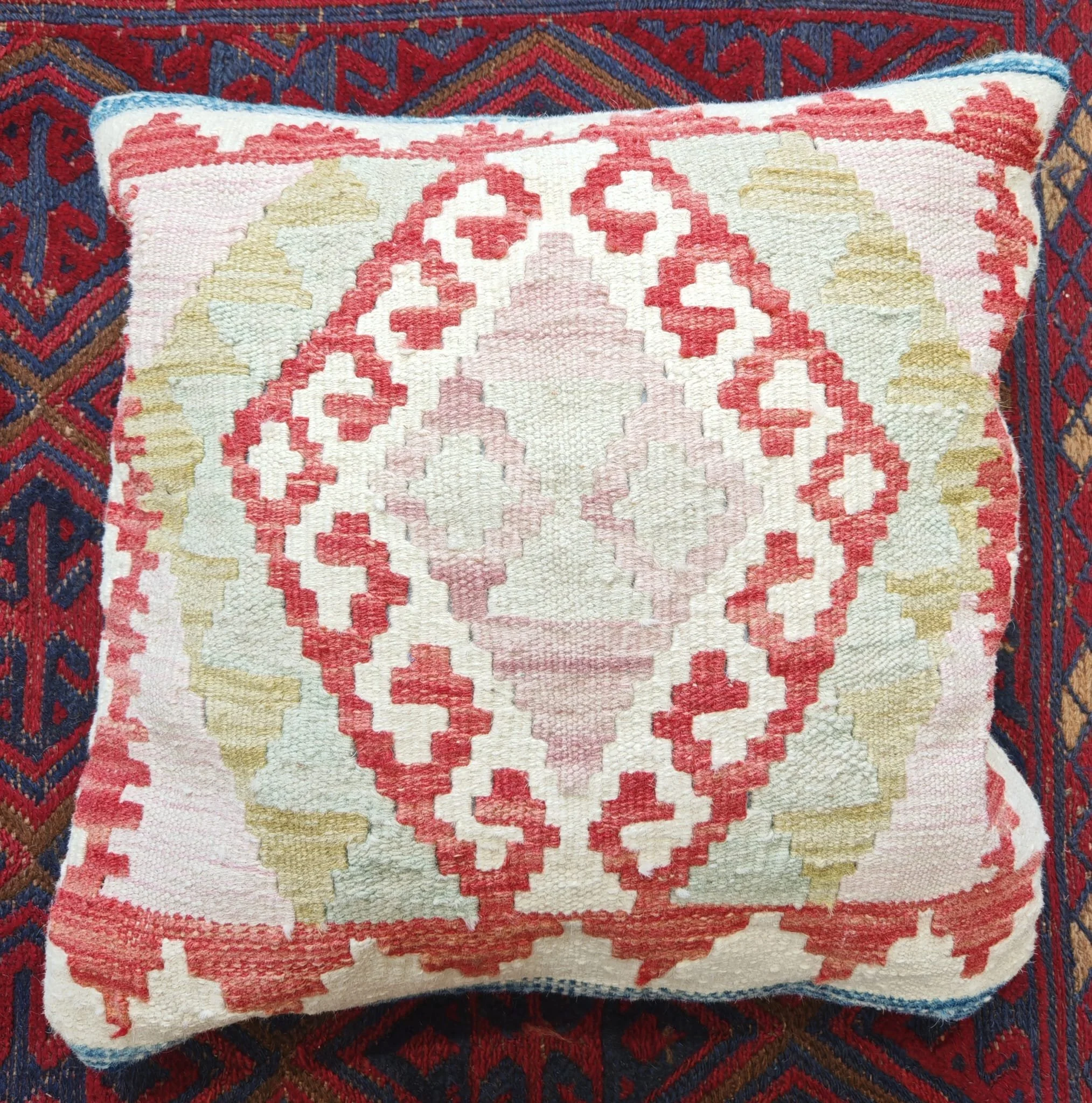 Oriental colourful  woollen cushion 10