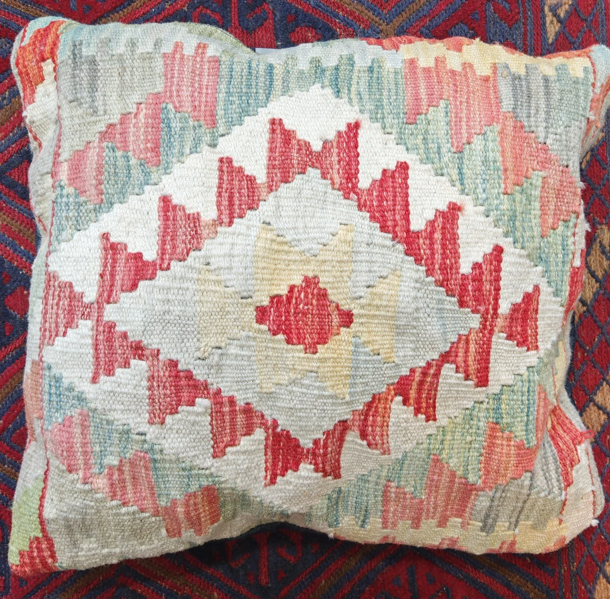 Oriental colourful  woollen cushion 11