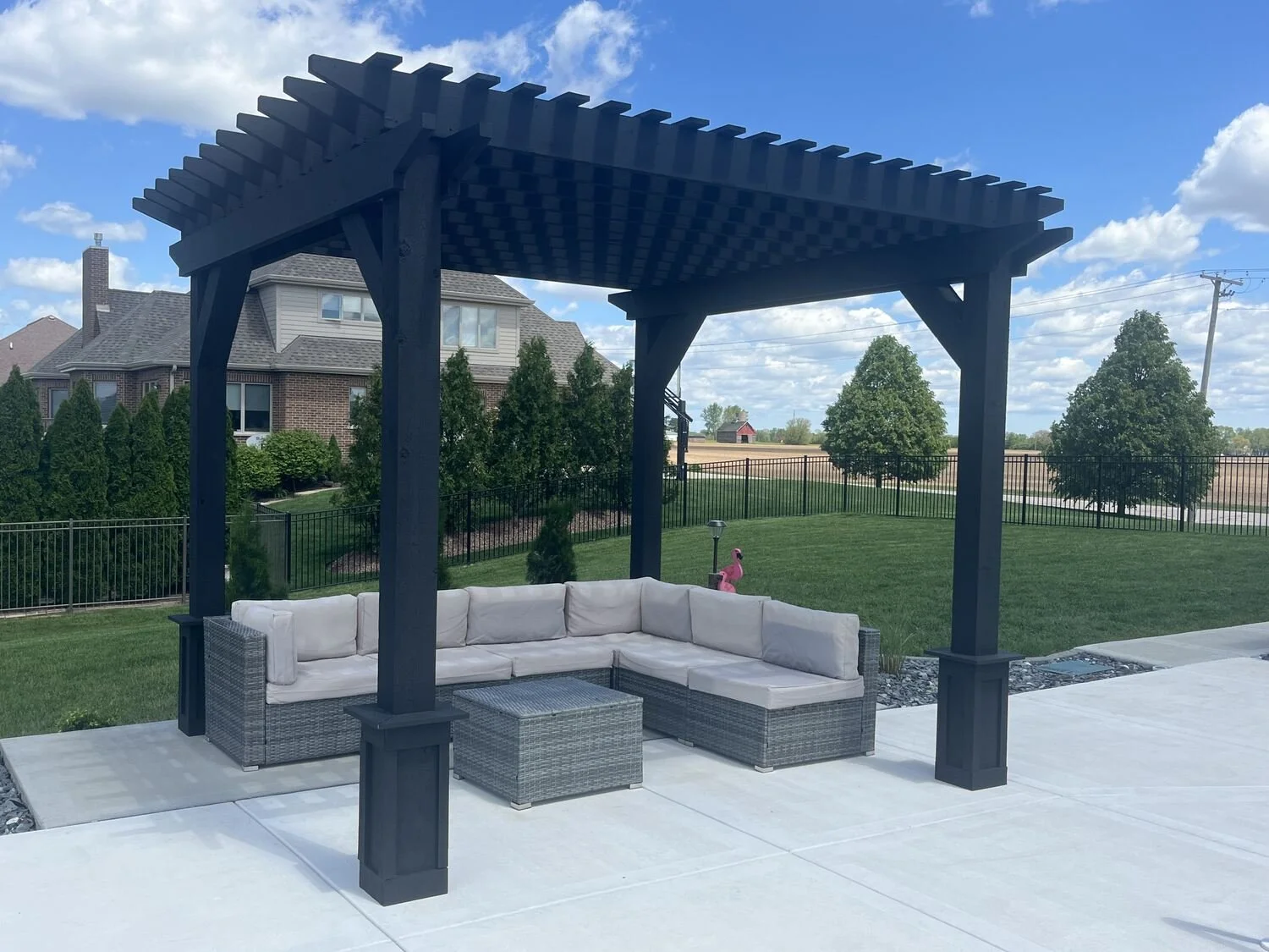 Pergola with stylish outdoor lighting in New Lenox IL.jpeg