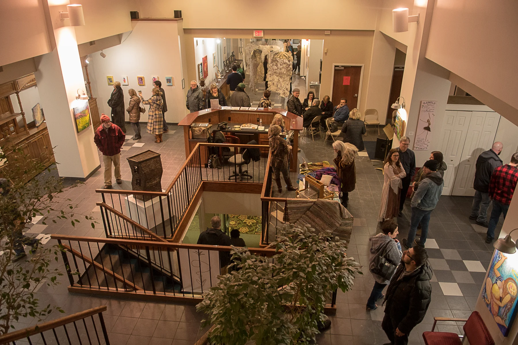 This is a view of the gallery space, Look at AWE Gallery at the Palace Center for current works on view. Look at the community page for past shows.