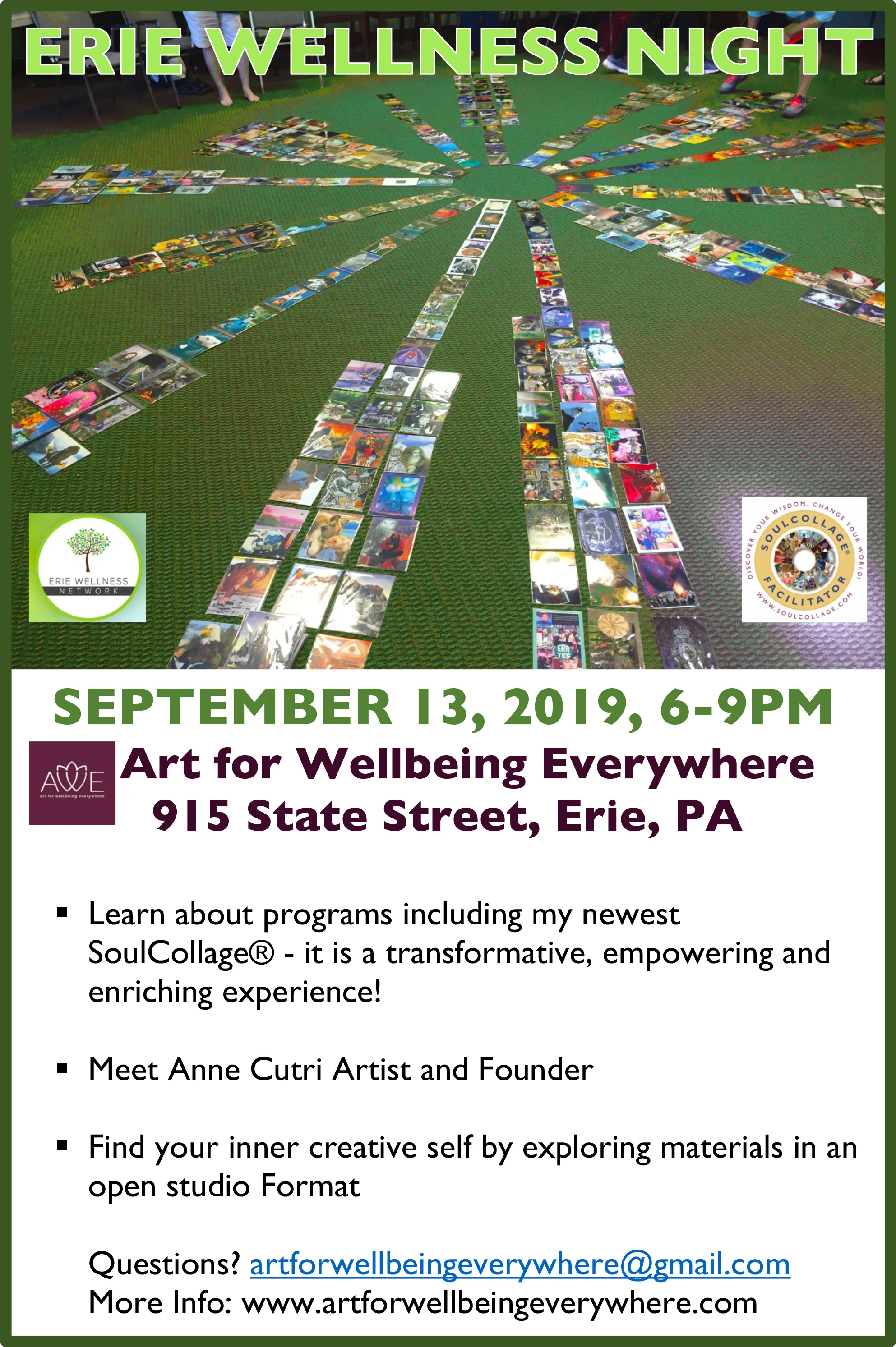 Art for Wellbeing Everywhere open for Erie Wellness Night