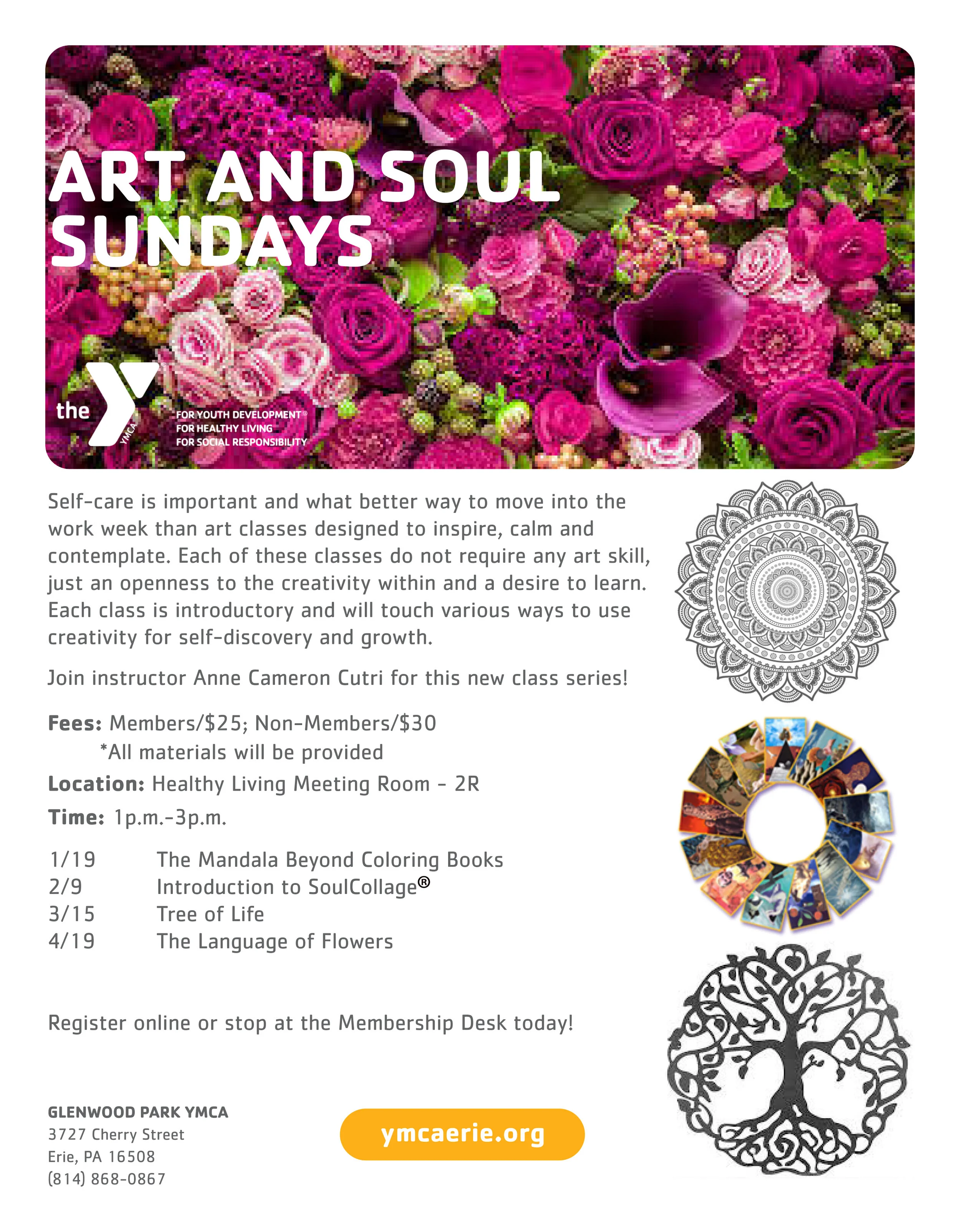 Art and Soul Sundays through the YMCA Holistic Center