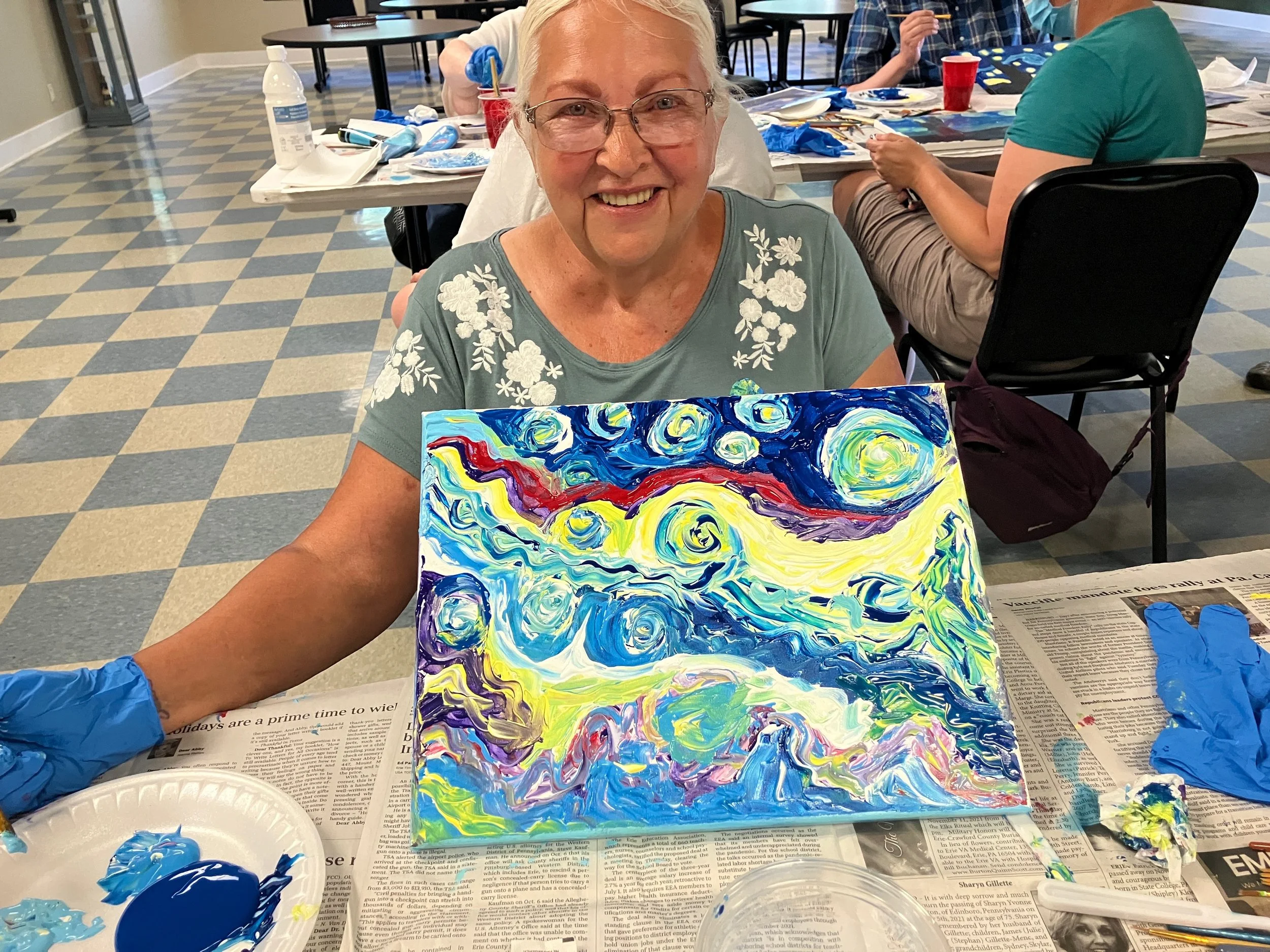 CRI Painting Class after VanGogh's Starry Night