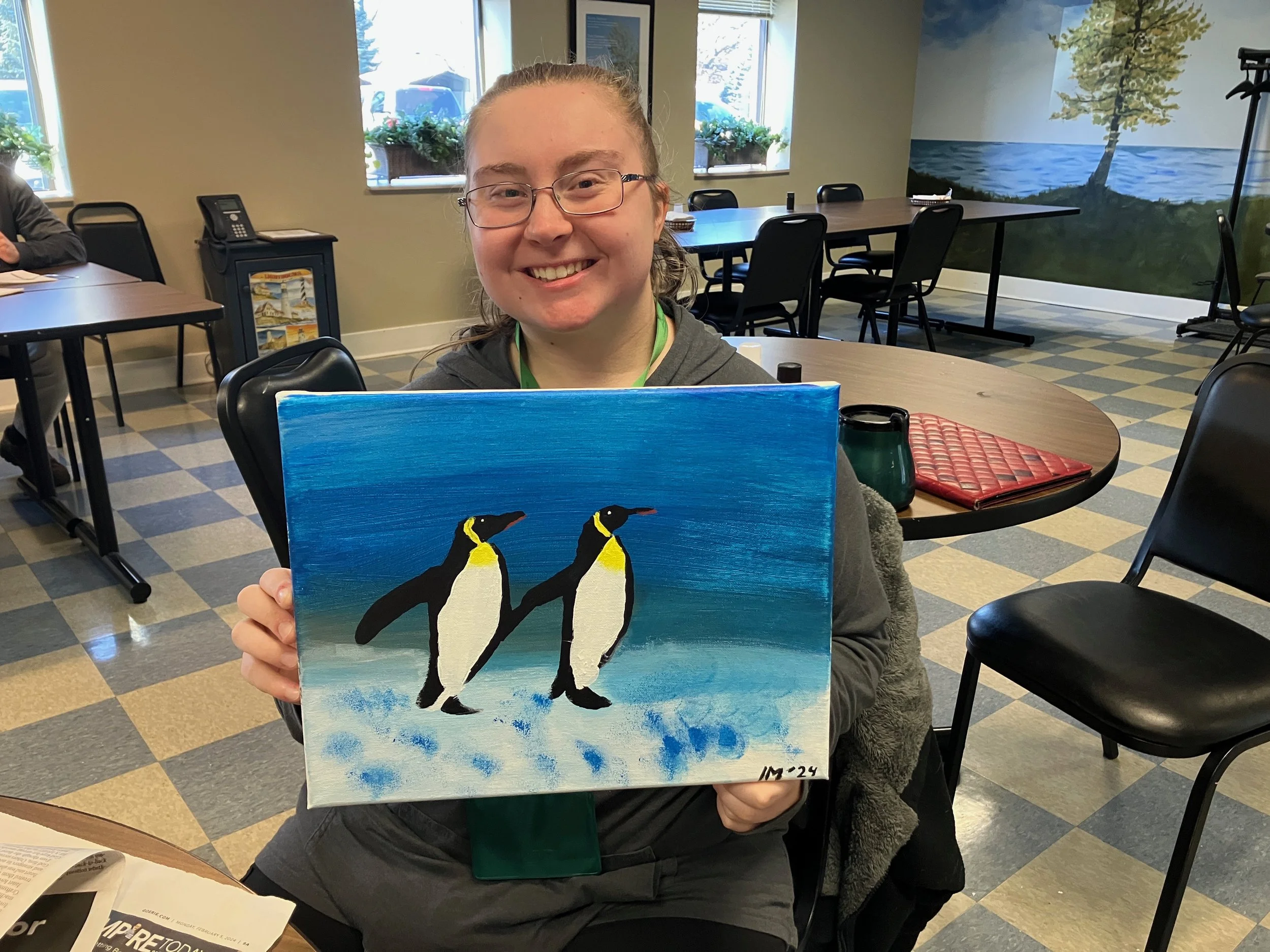 Penguins in the Snow Student work