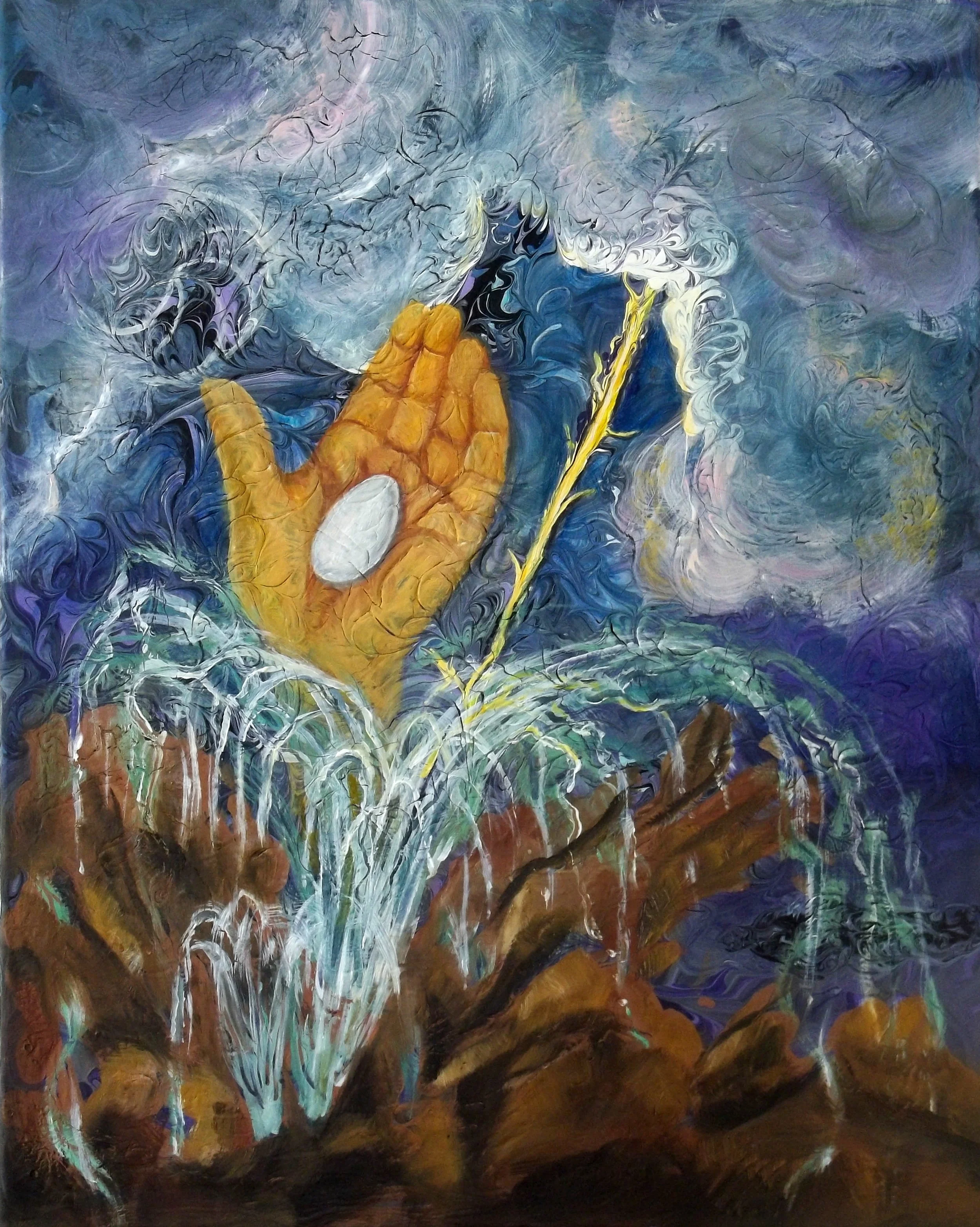 Prophetic Message Sketch 12 Stone and Water Springs from Rock