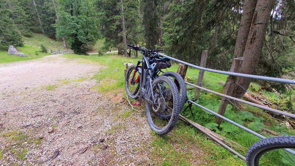 Bikeparkplatz an der Materialseilbahn