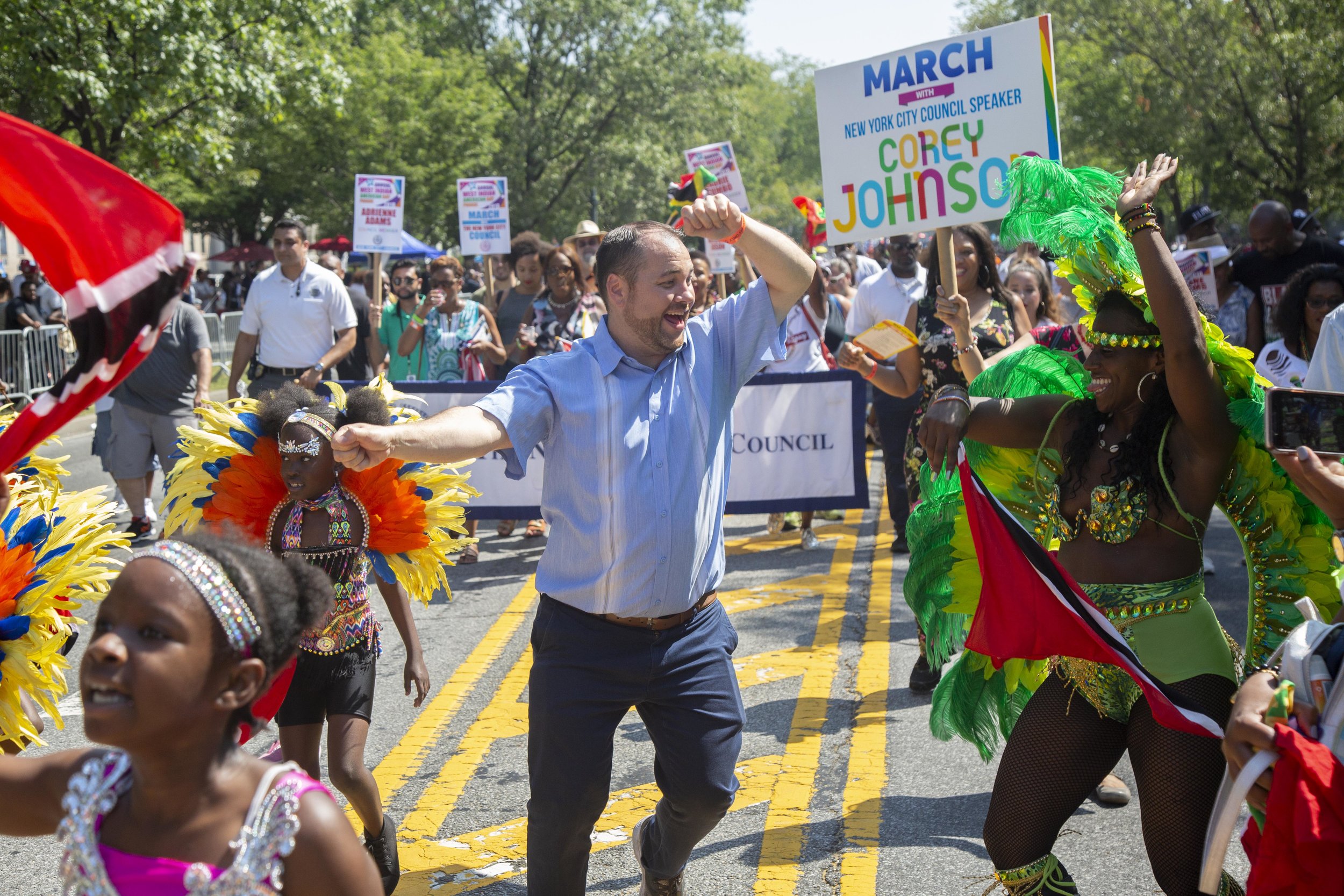 City Council Speaker Corey Johnson Marches In The 2018 West Indian Day Parade