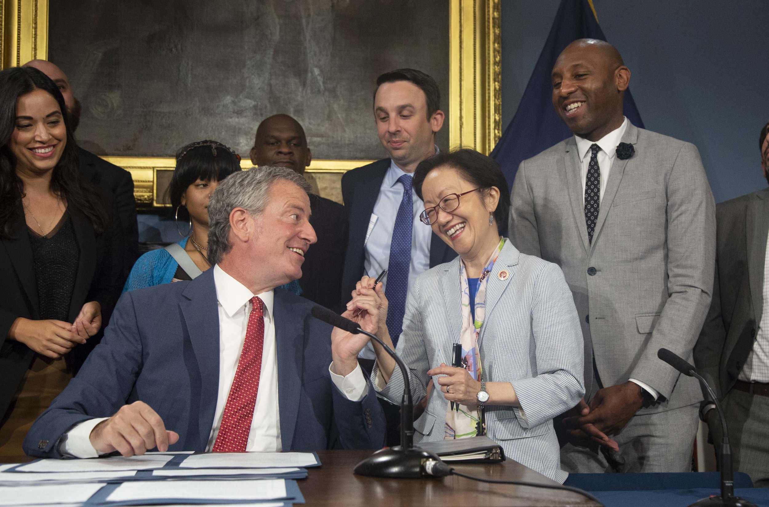 City Council Member Margaret Chin During Bill Signing Ceremony At City Hall