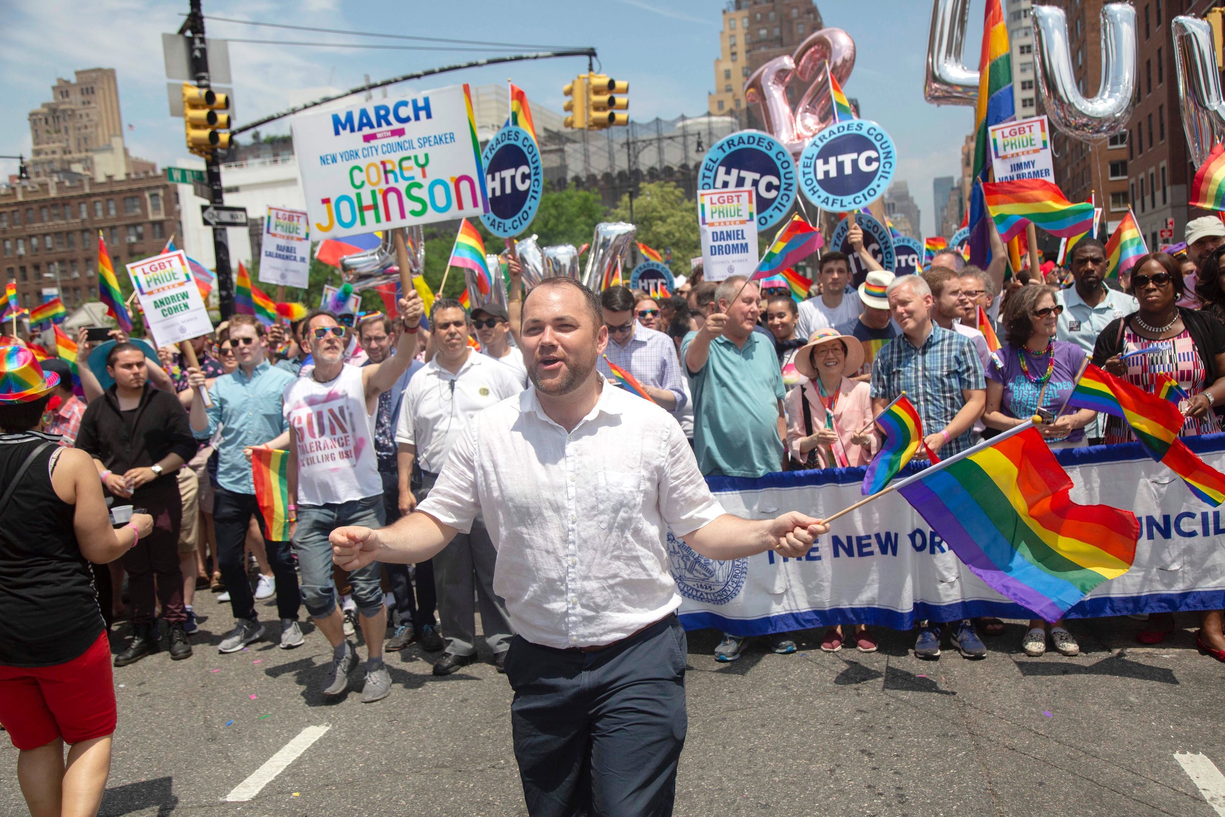 Speaker Corey Johnson Marches In 2018 Pride Parade