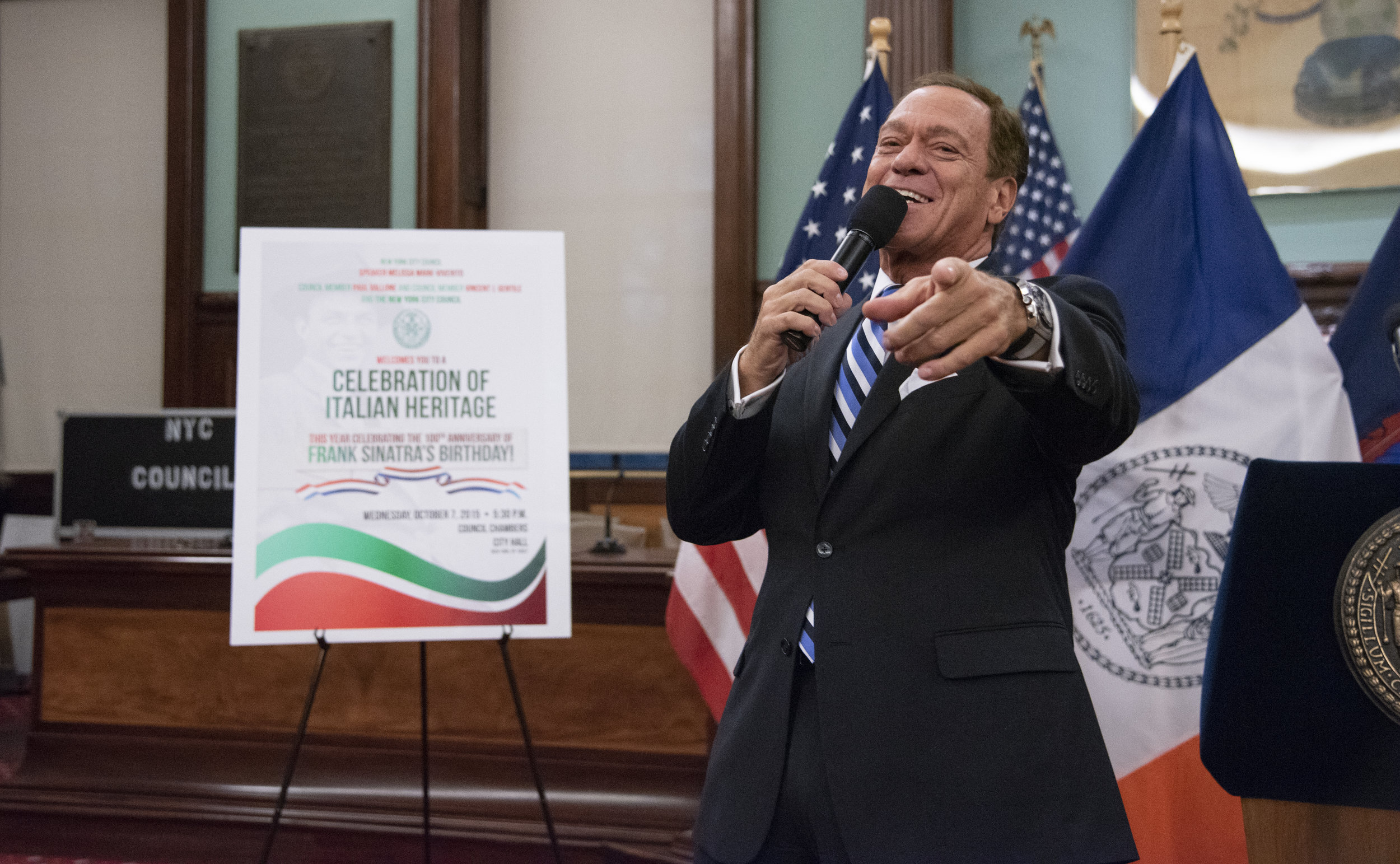 Joe Piscopo Sings "New York, New York" During City Council Celebration Of Italian Heritage