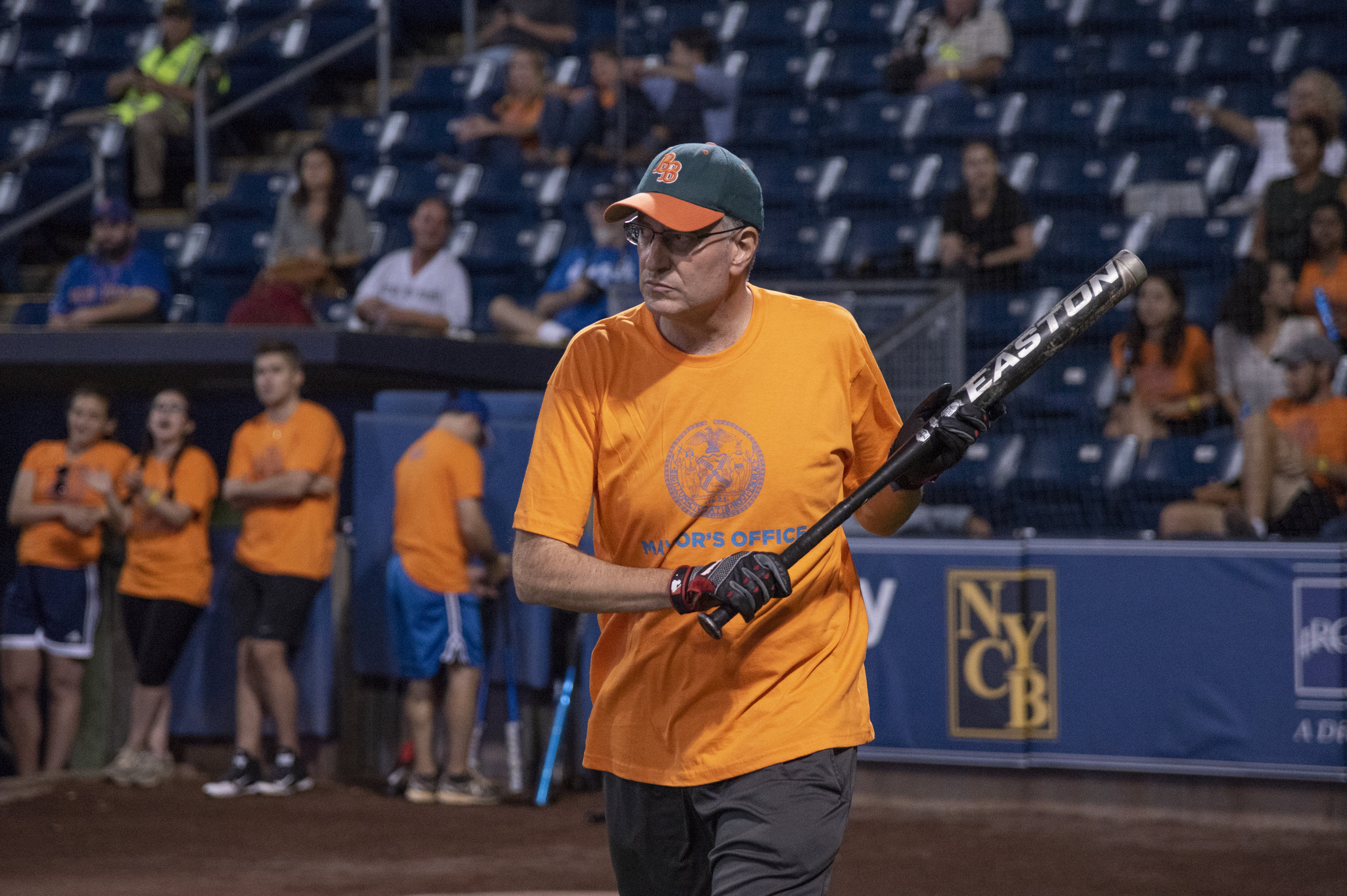 Mayor Bill de Blasio Comes To Bat As His Office Faces Off Against The City Council In Their Annual Softball game