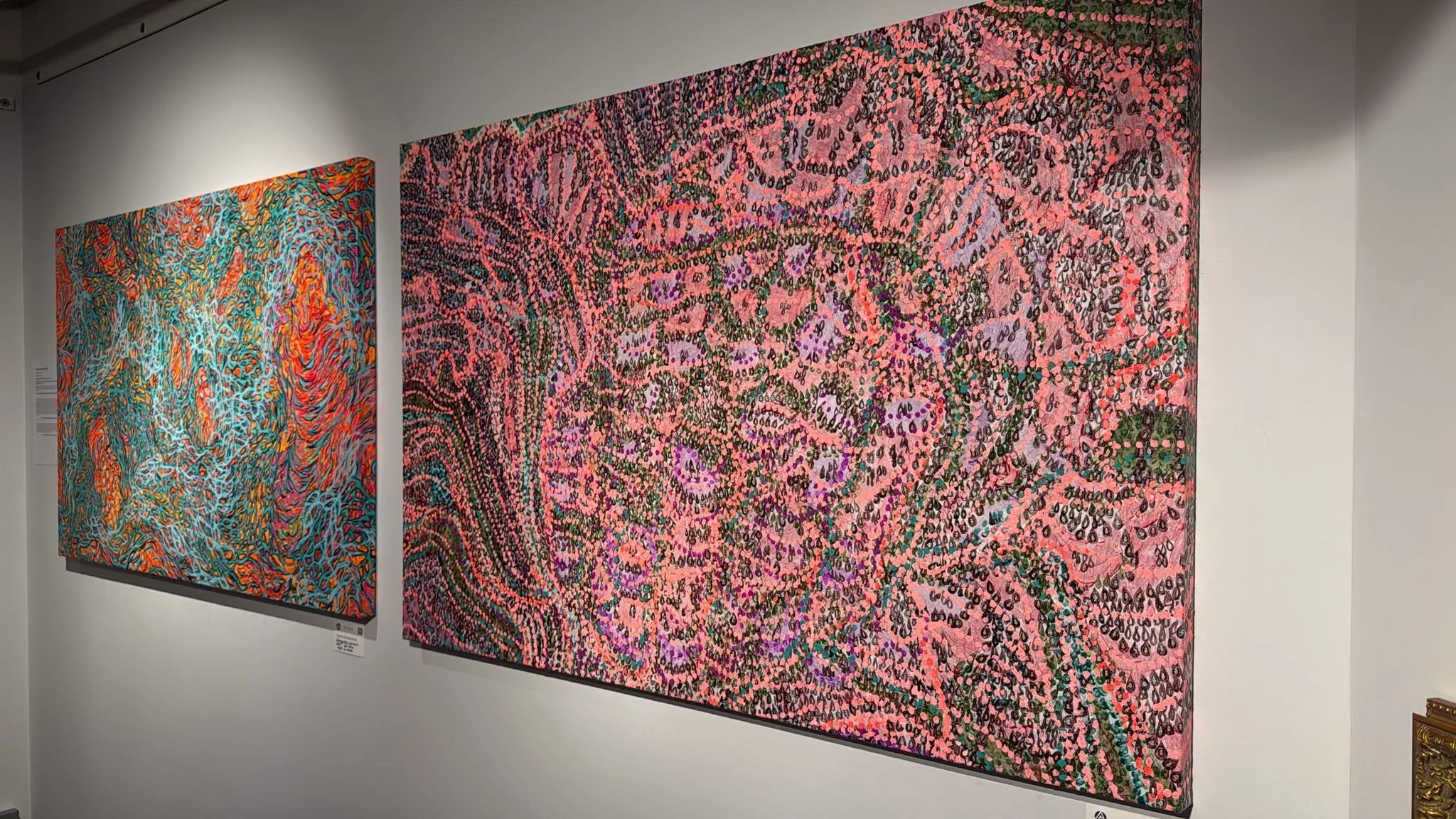 Nb 20, 117x153cm, silk paint, acrylic, collage on canvas