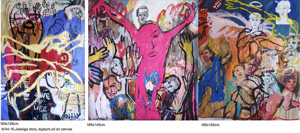 Jadwiga’s story, tryptych, oil on canvas, 165x423cm, 2016-18